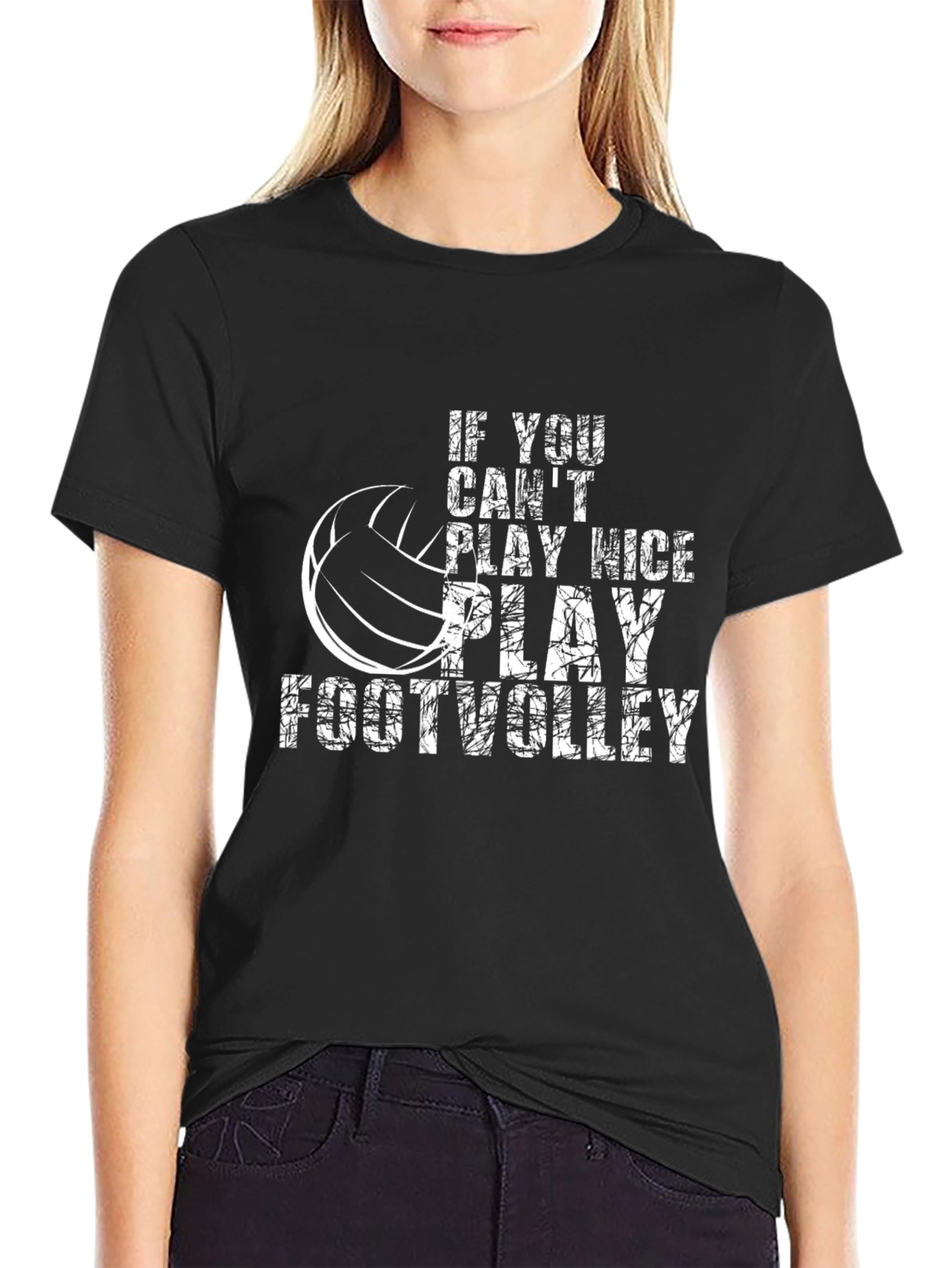 Play Footvolley Graphic Tee - Black Casual T-Shirt