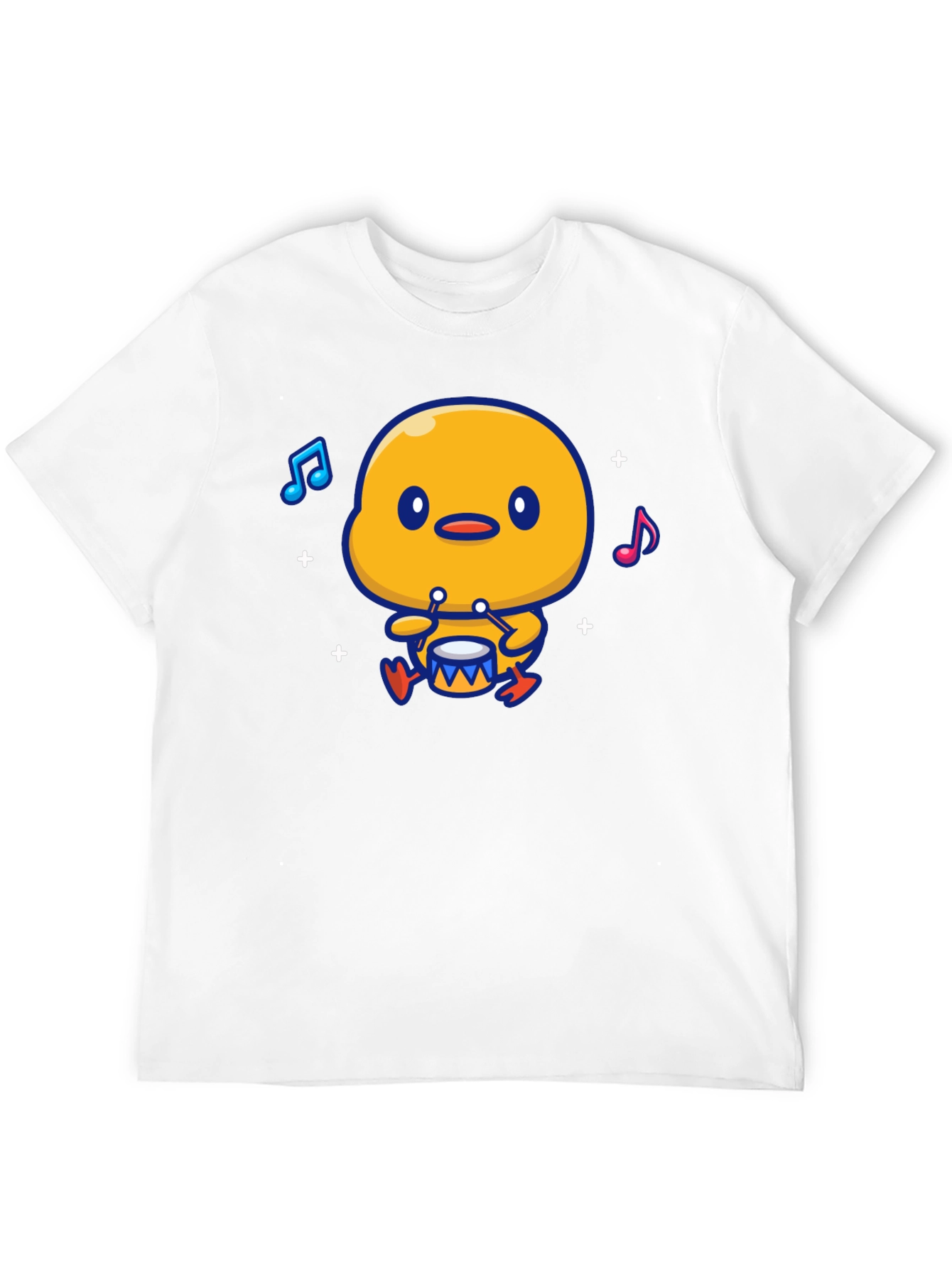 Cute Duck Drummer Graphic T-Shirt
