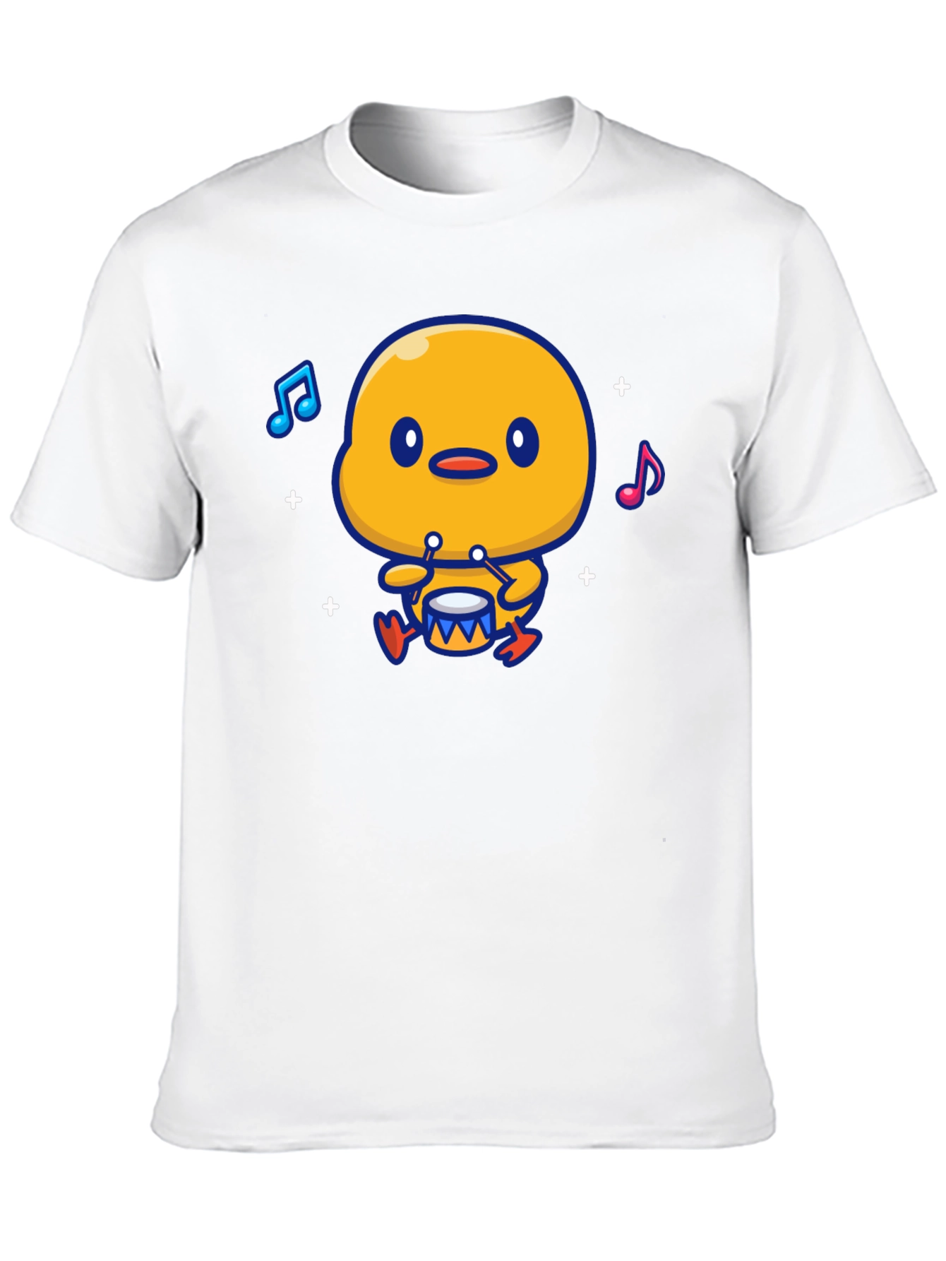Cute Duck Drummer Graphic T-Shirt