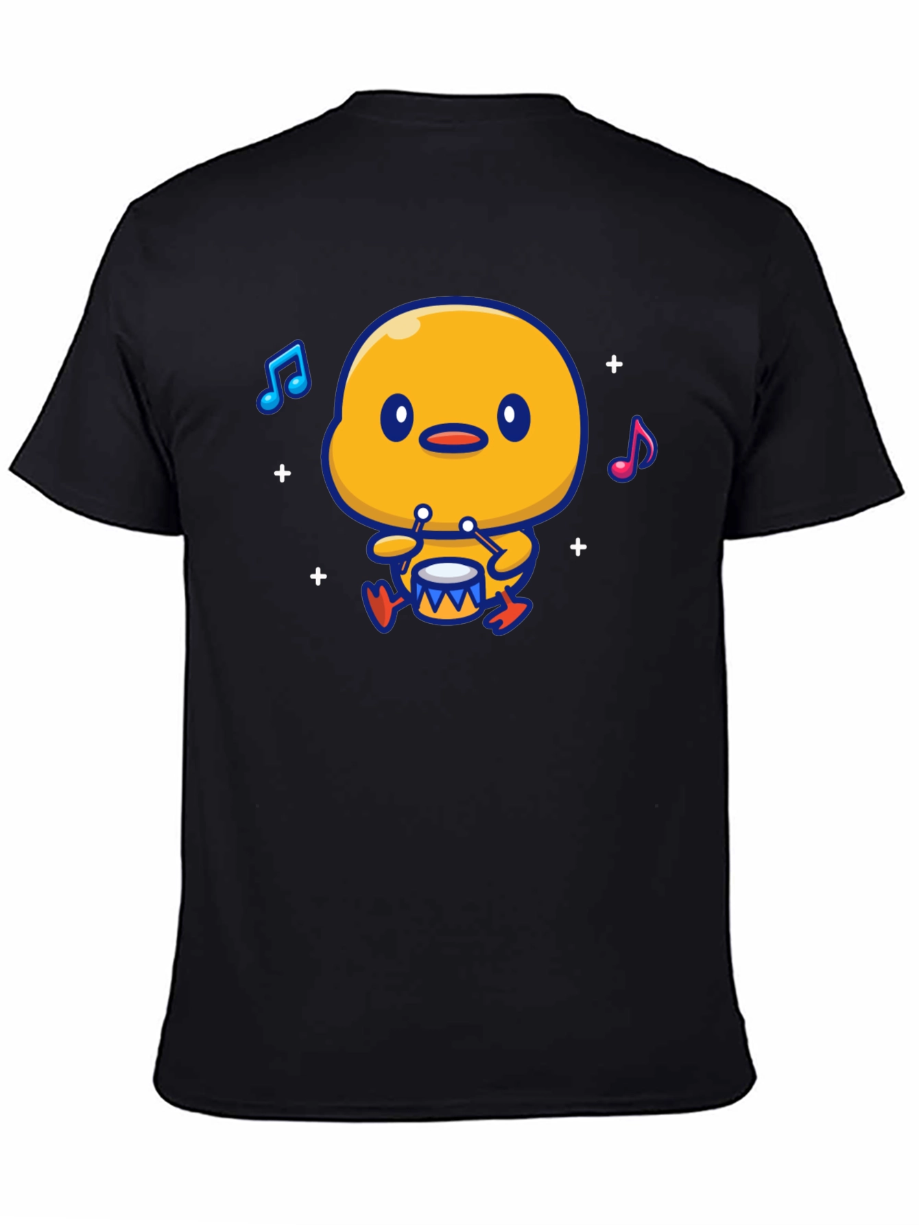 Cute Duck Drummer Graphic T-Shirt