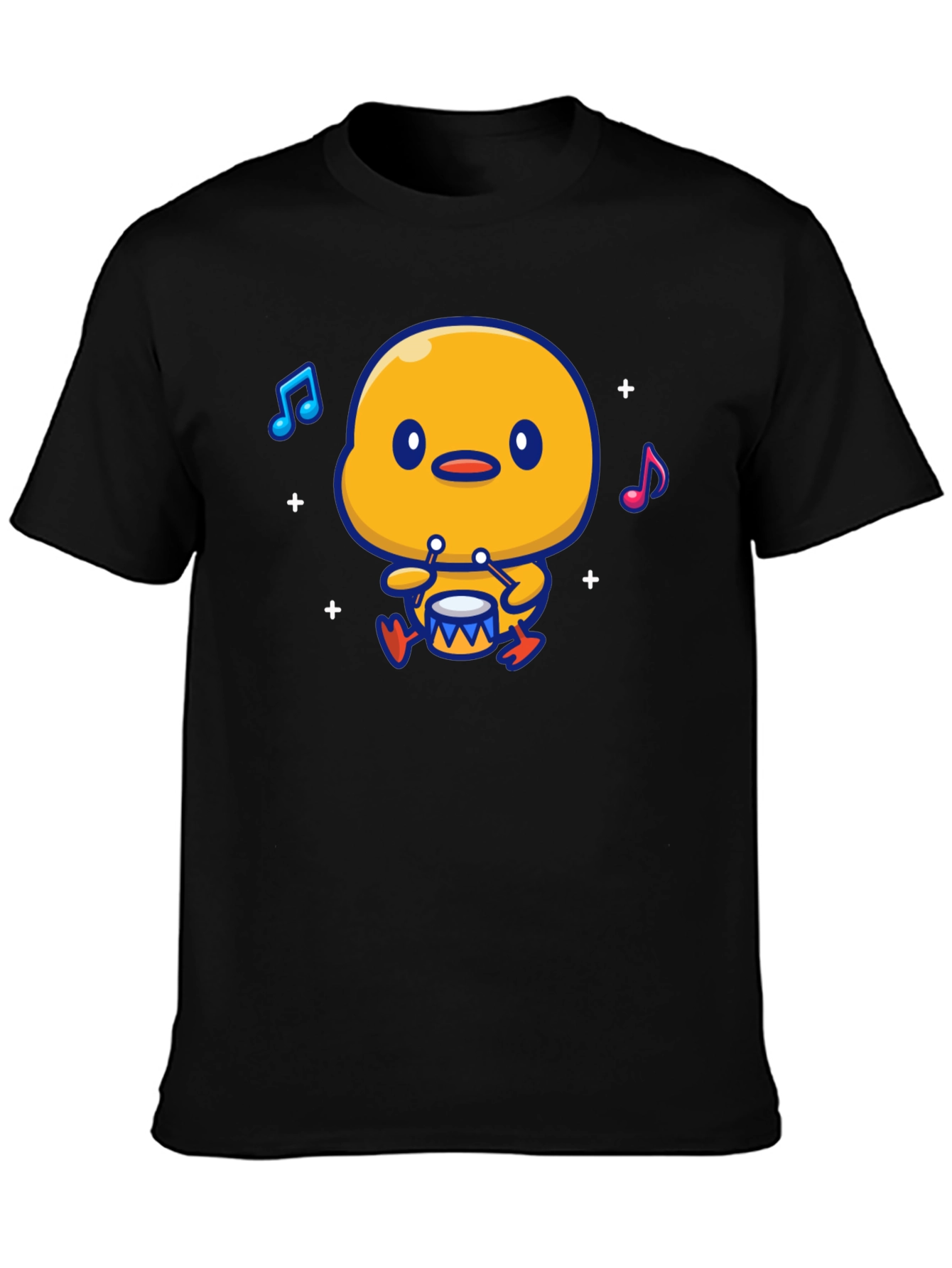 Cute Duck Drummer Graphic T-Shirt