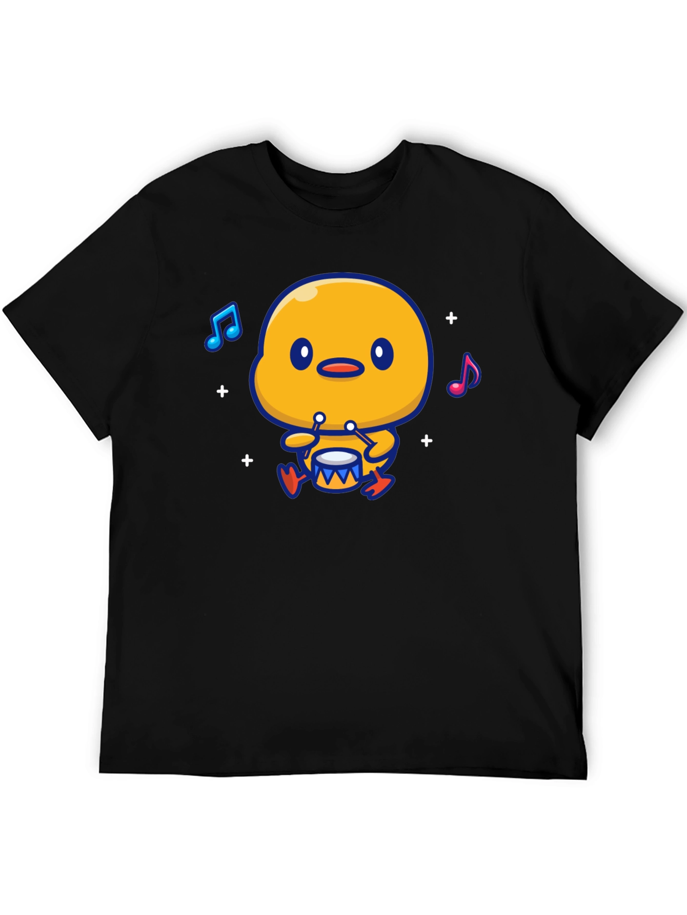 Cute Duck Drummer Graphic T-Shirt
