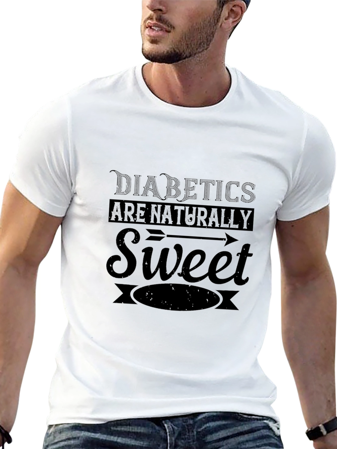 Diabetics Are Naturally Sweet Black T-Shirt