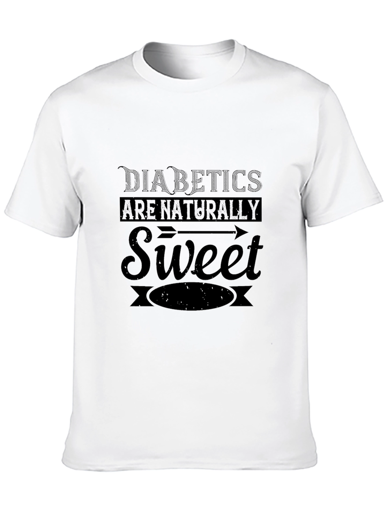 Diabetics Are Naturally Sweet Black T-Shirt