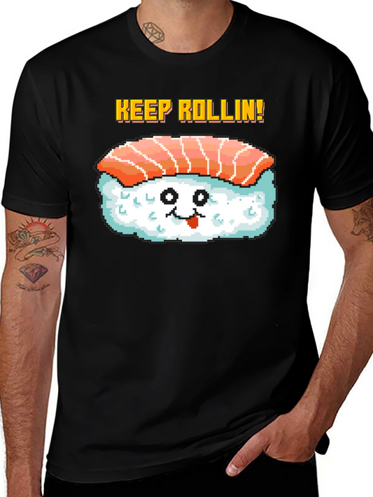 Keep Rollin Sushi Graphic Tee - Black