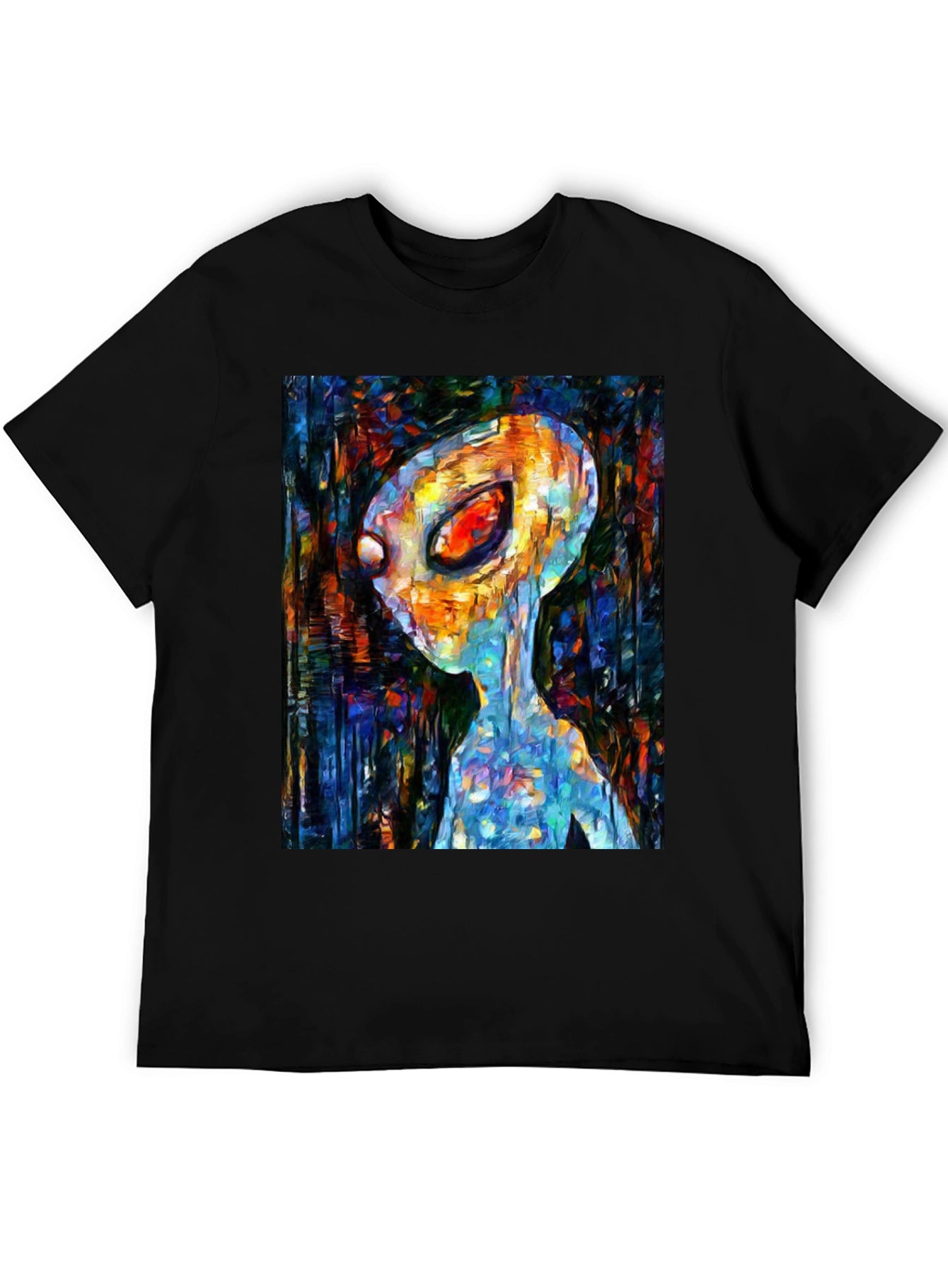 Abstract Alien Art T-Shirt - Black