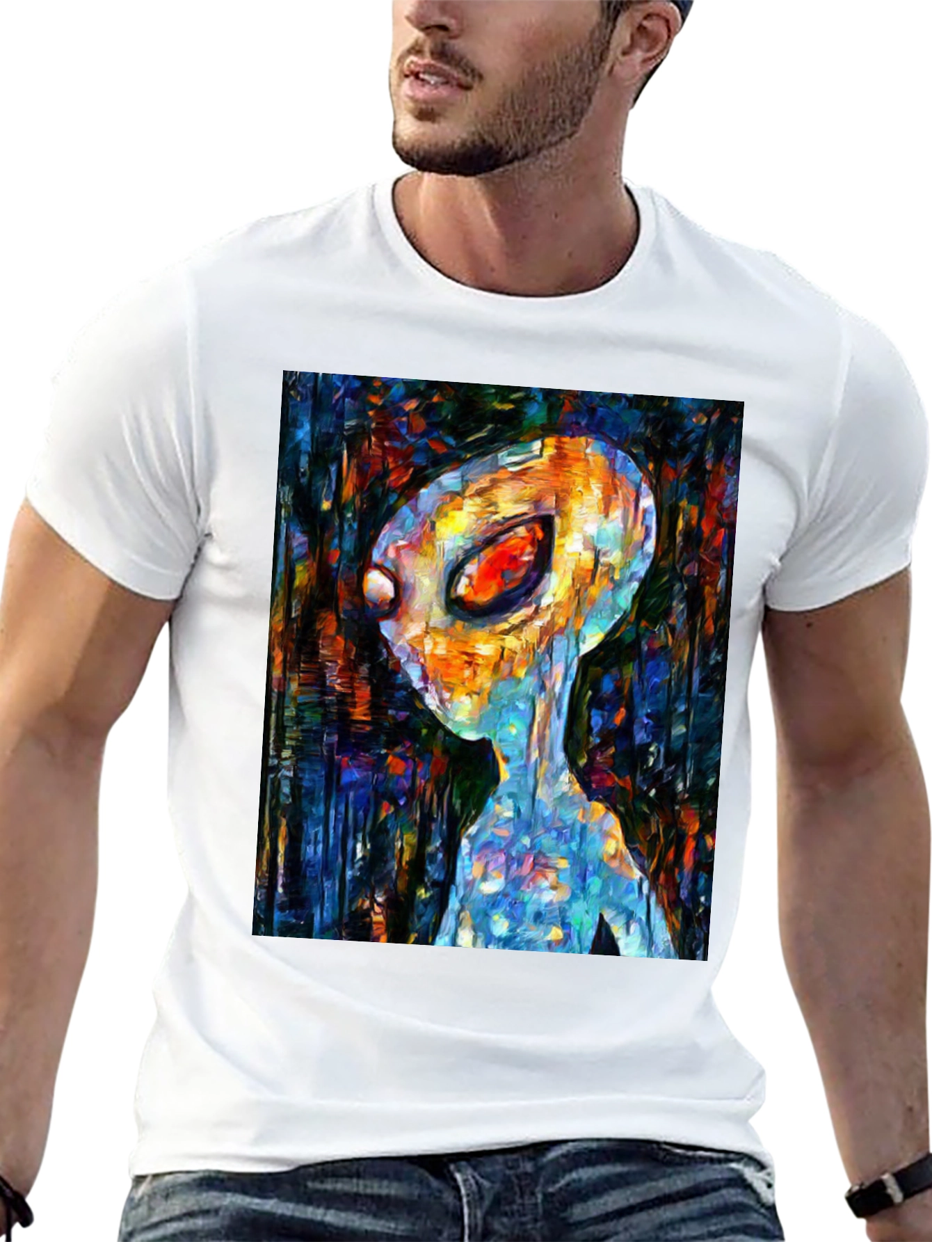 Abstract Alien Art T-Shirt - Black