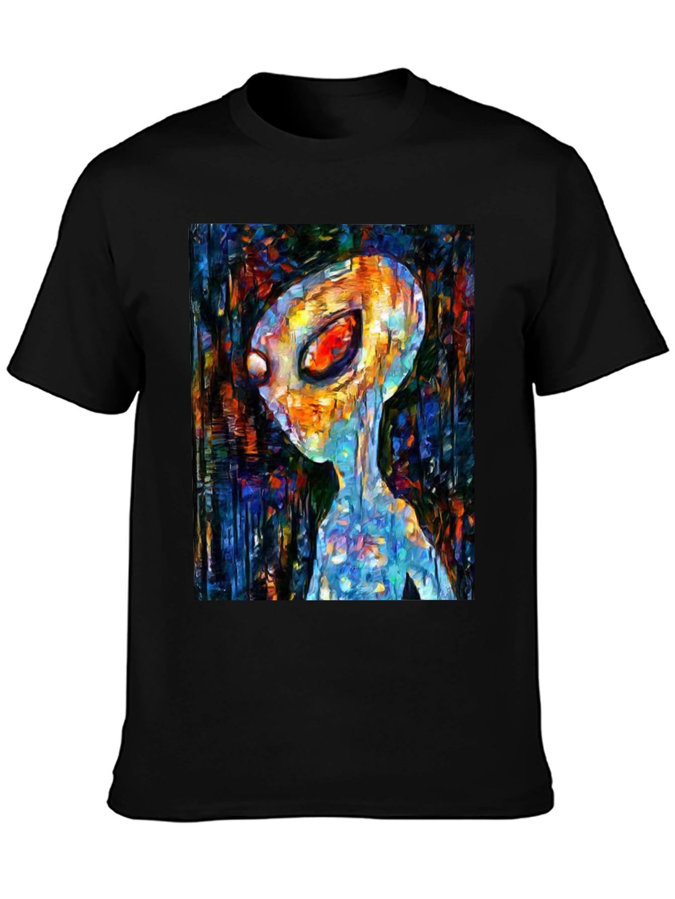 Abstract Alien Art T-Shirt - Black