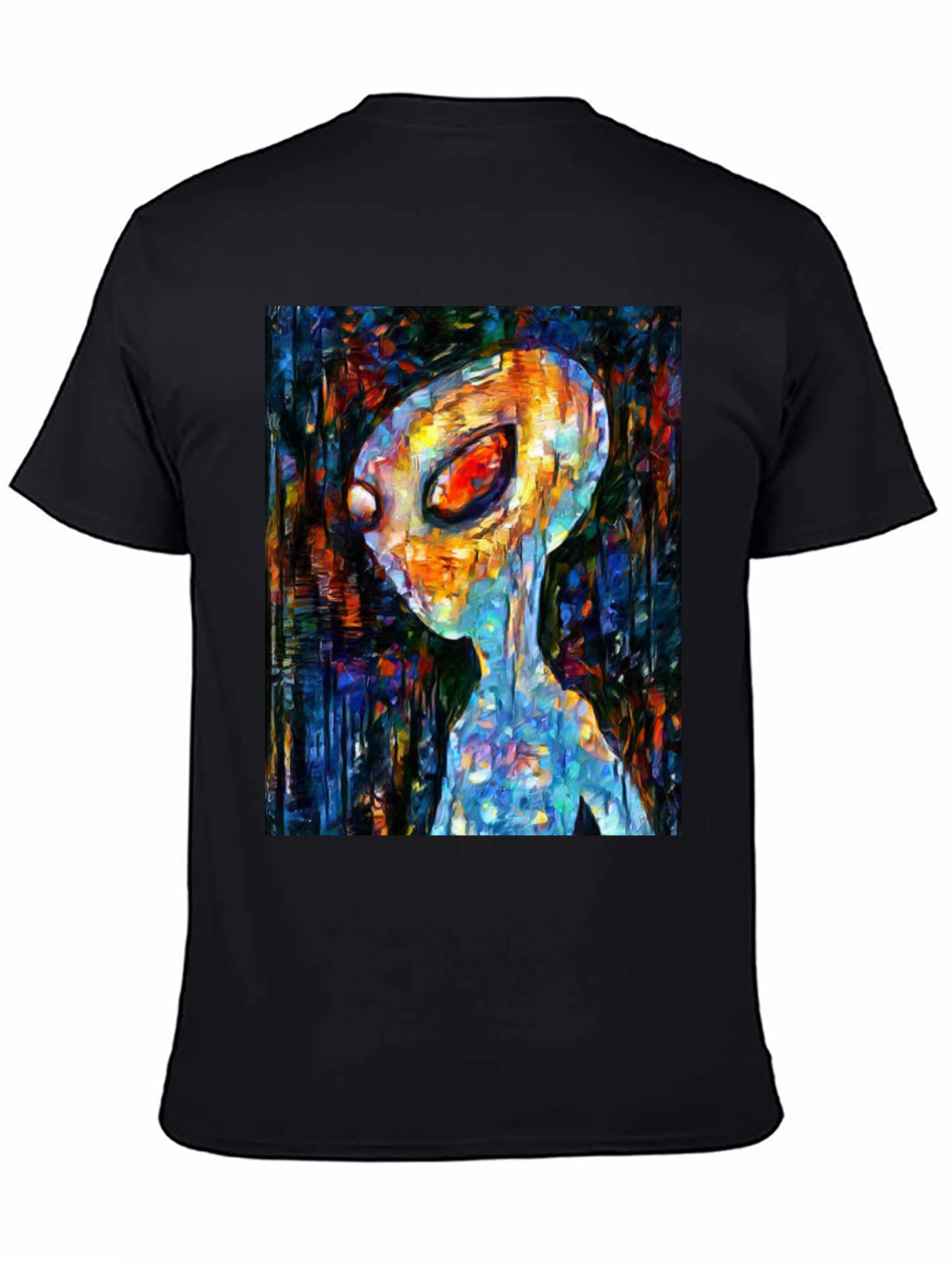 Abstract Alien Art T-Shirt - Black