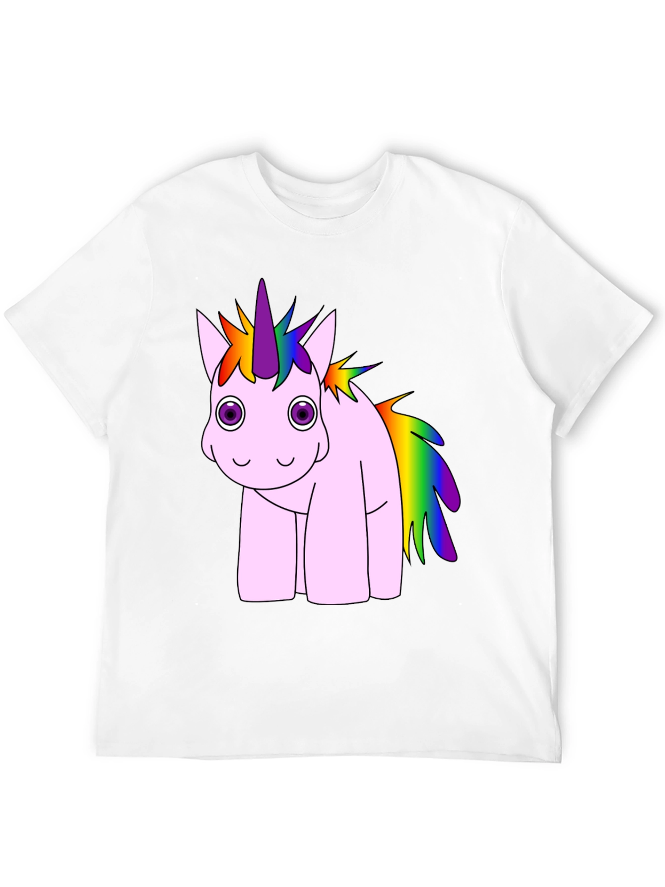 Rainbow Unicorn Black T-Shirt