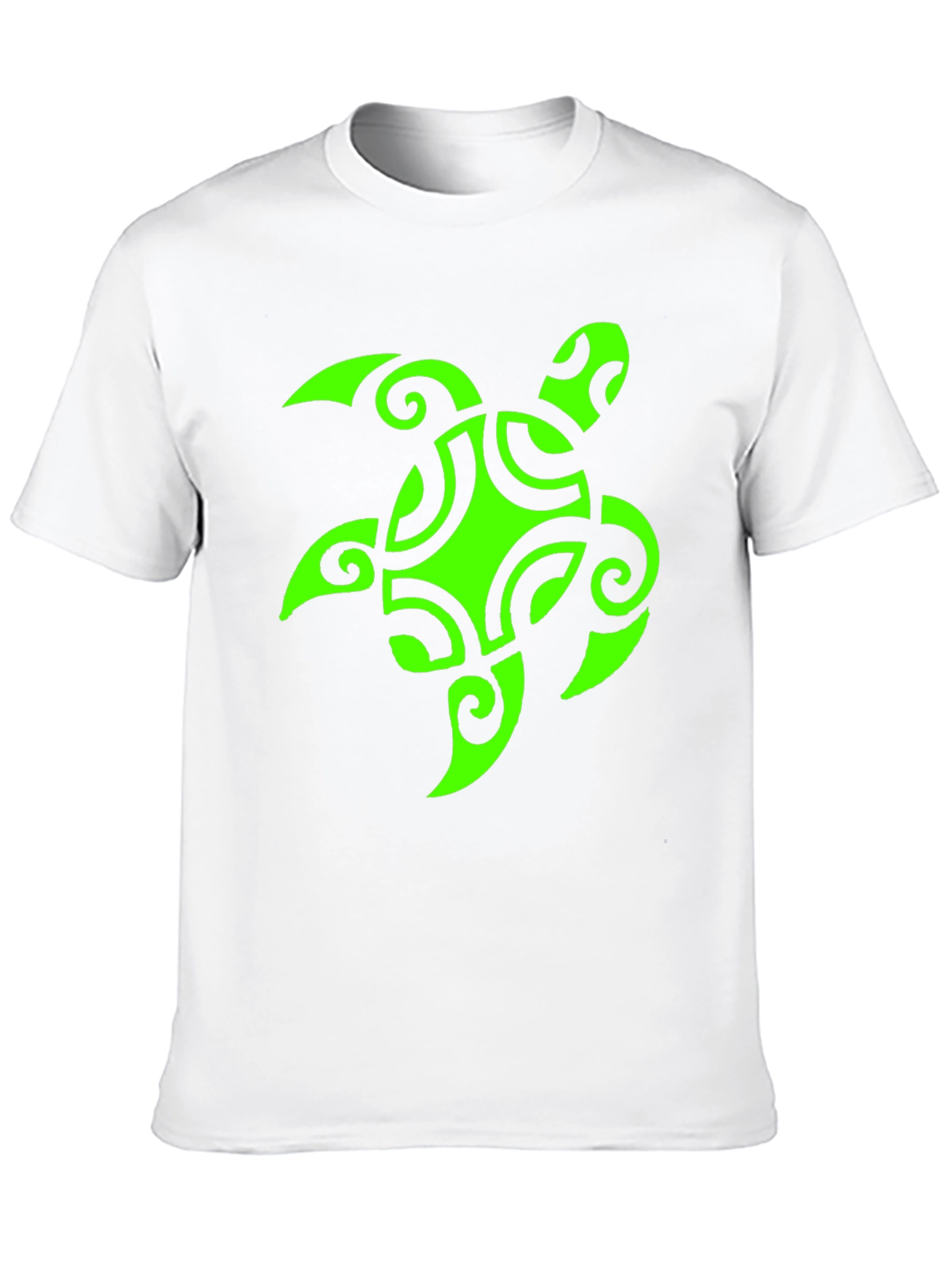 Mens Black T-Shirt with Green Turtle Graphic
