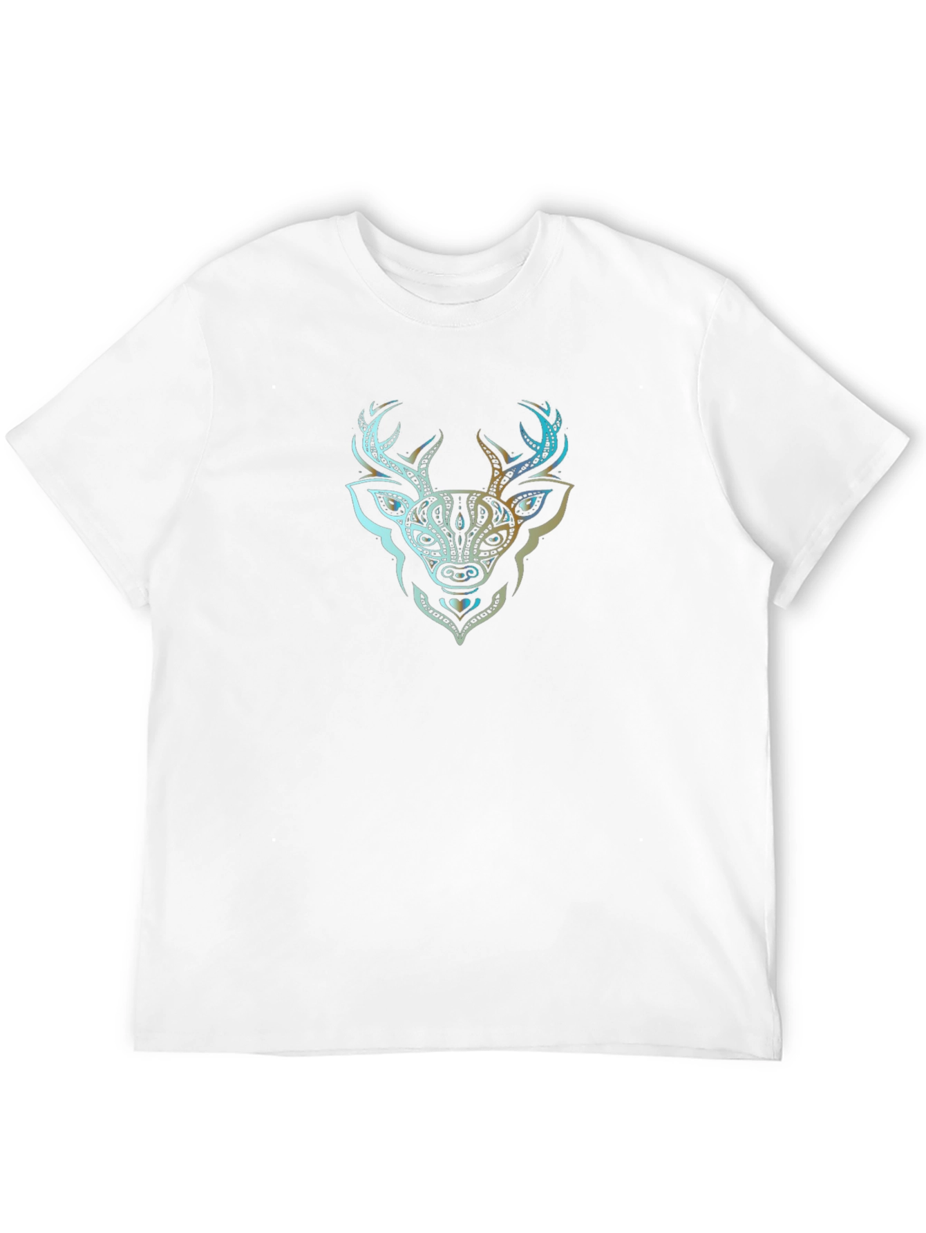 Tribal Deer Graphic Black T-Shirt
