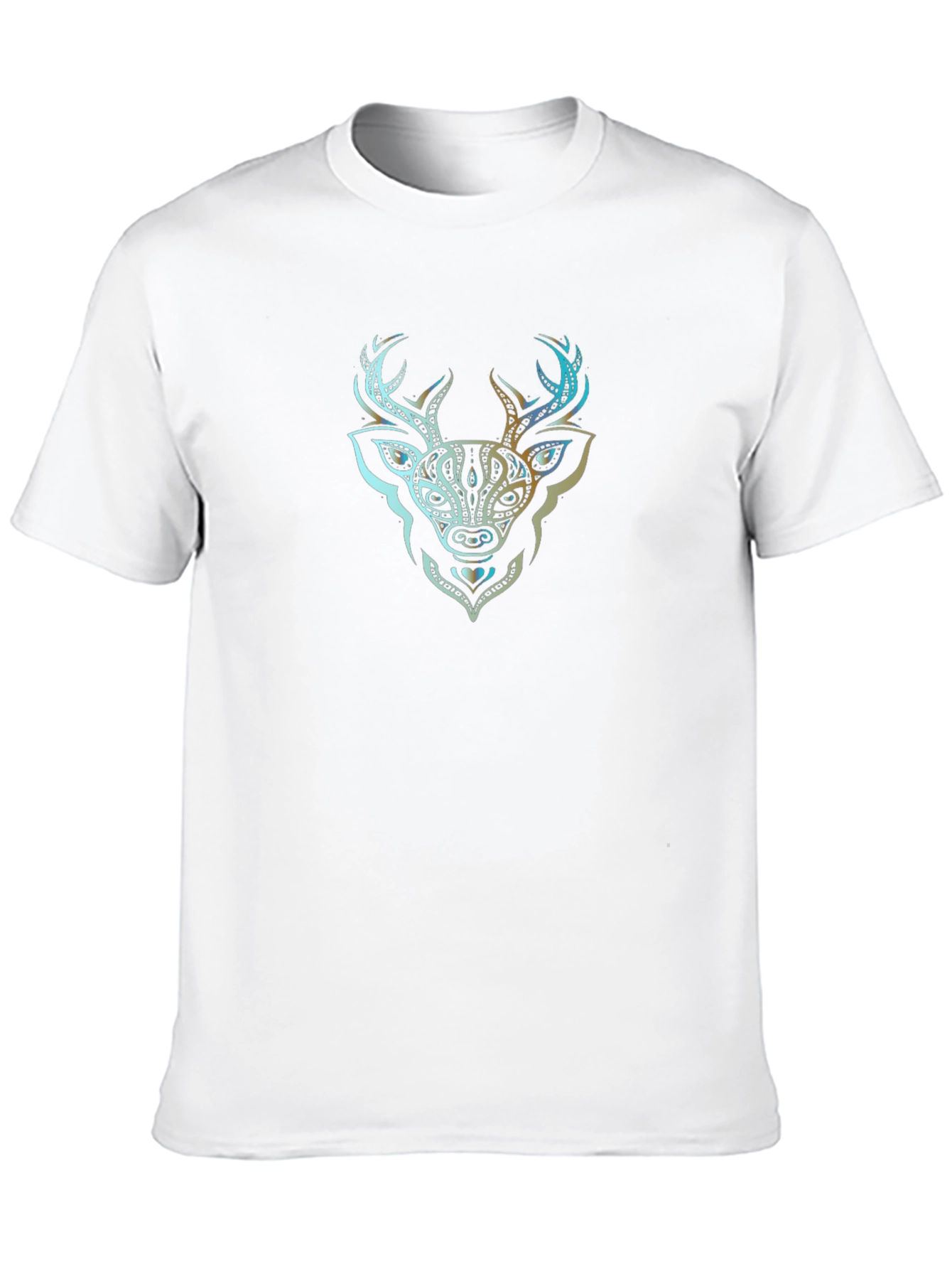 Tribal Deer Graphic Black T-Shirt