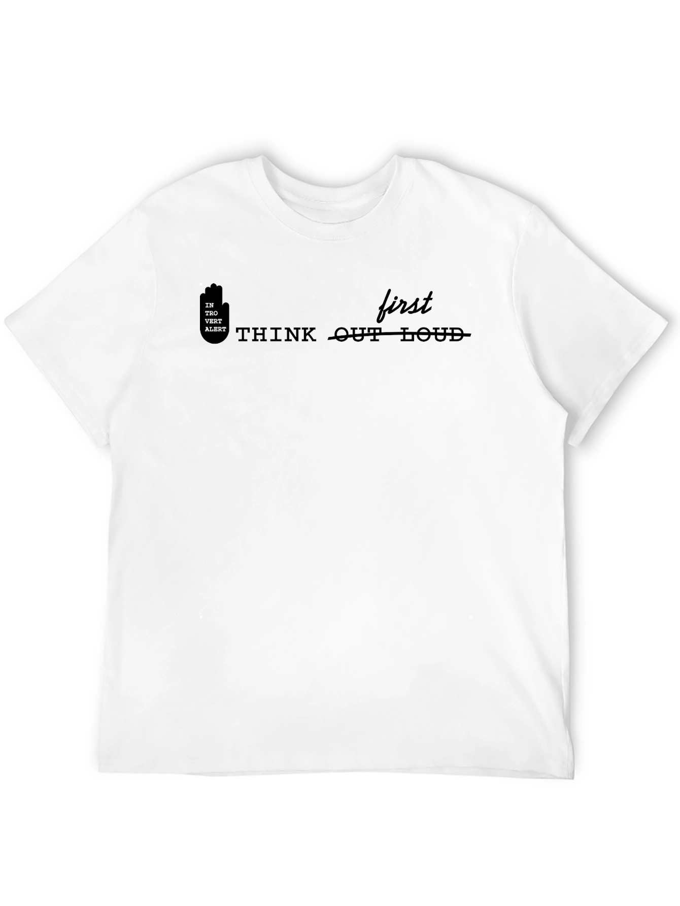 Think First T-Shirt - Black Cotton Blend Casual Tee