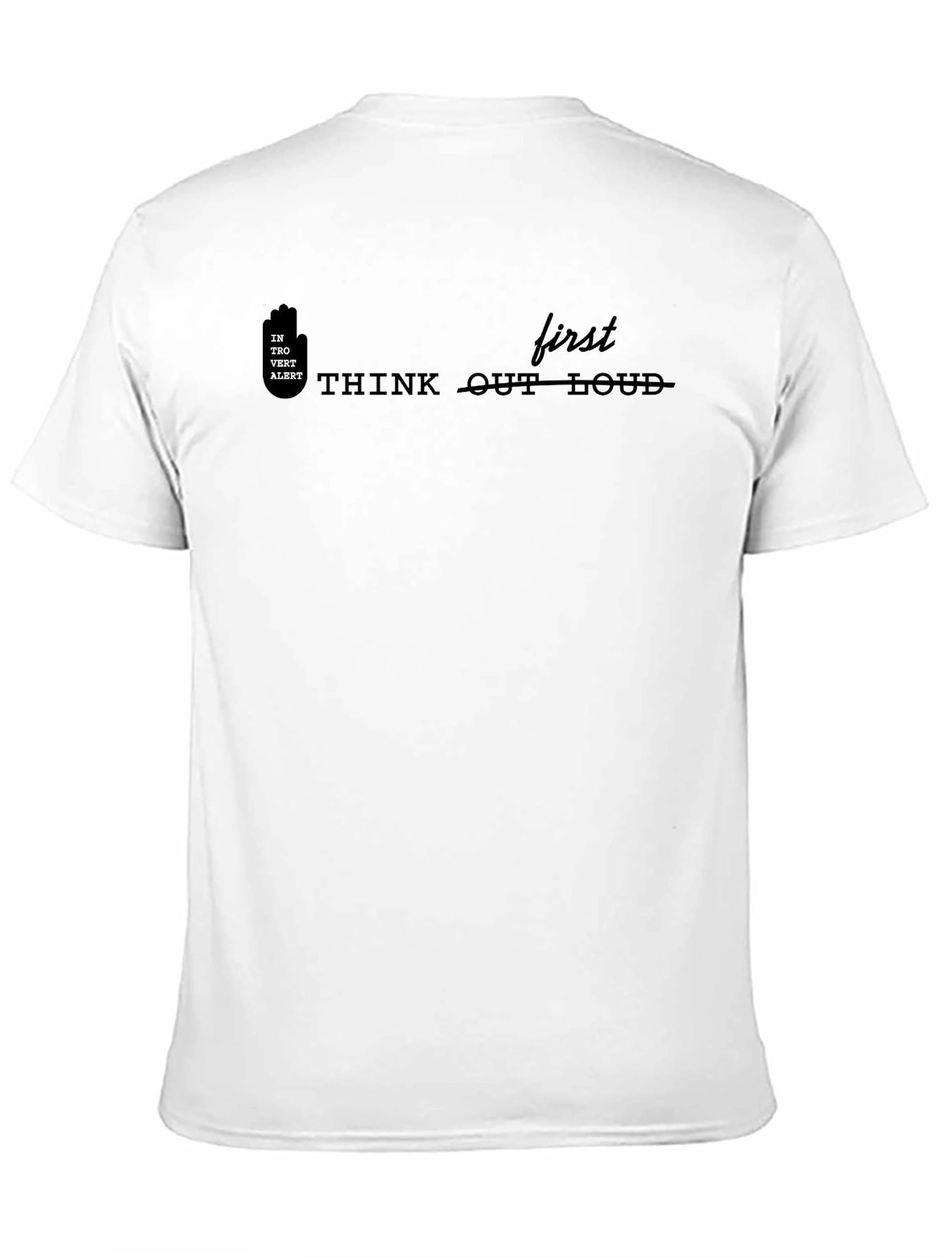 Think First T-Shirt - Black Cotton Blend Casual Tee
