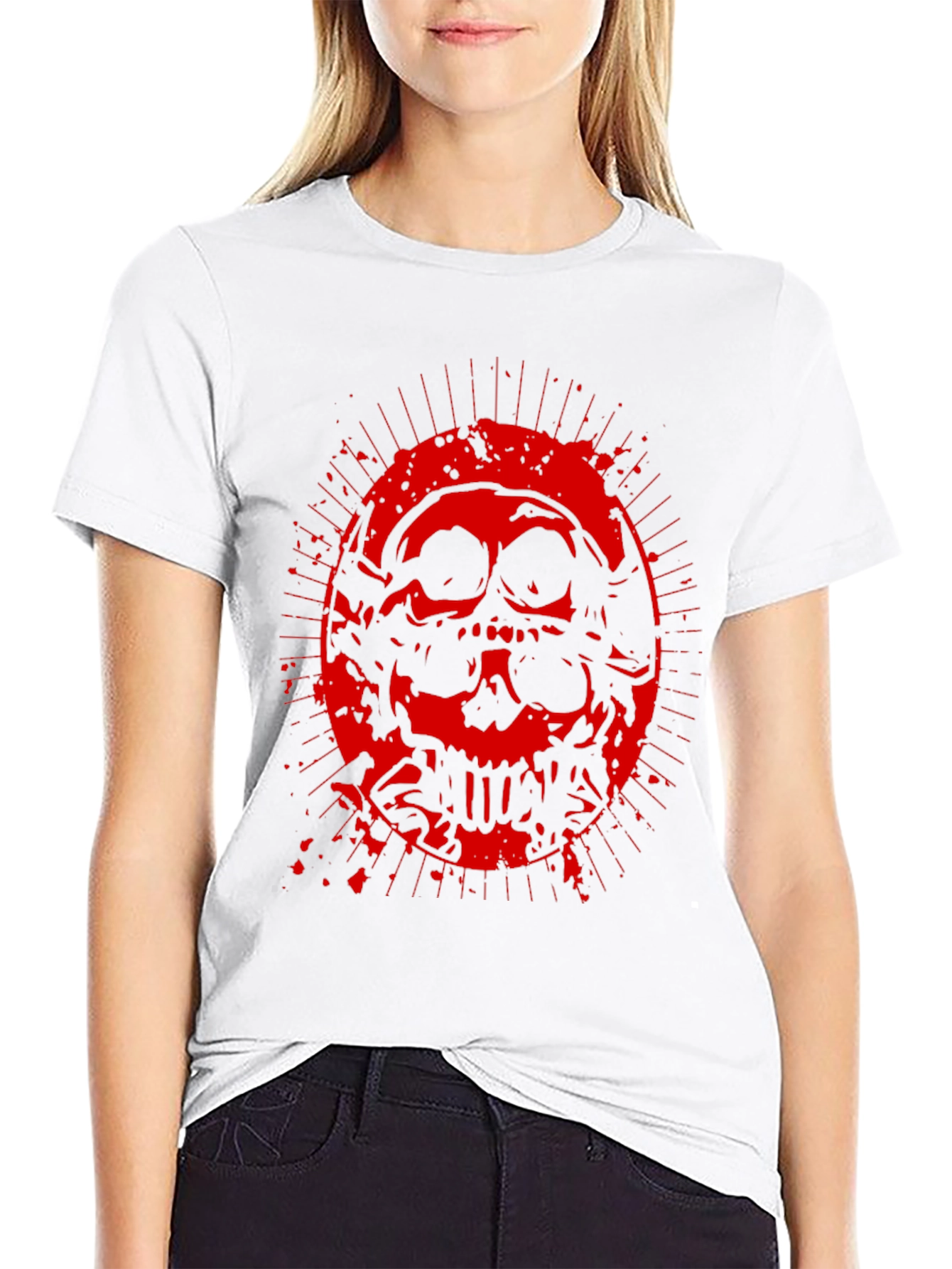 Skull Graphic Print Crew Neck T-Shirt