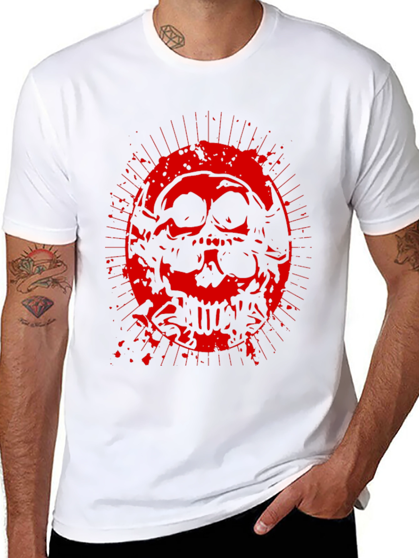 Skull Graphic Print Crew Neck T-Shirt