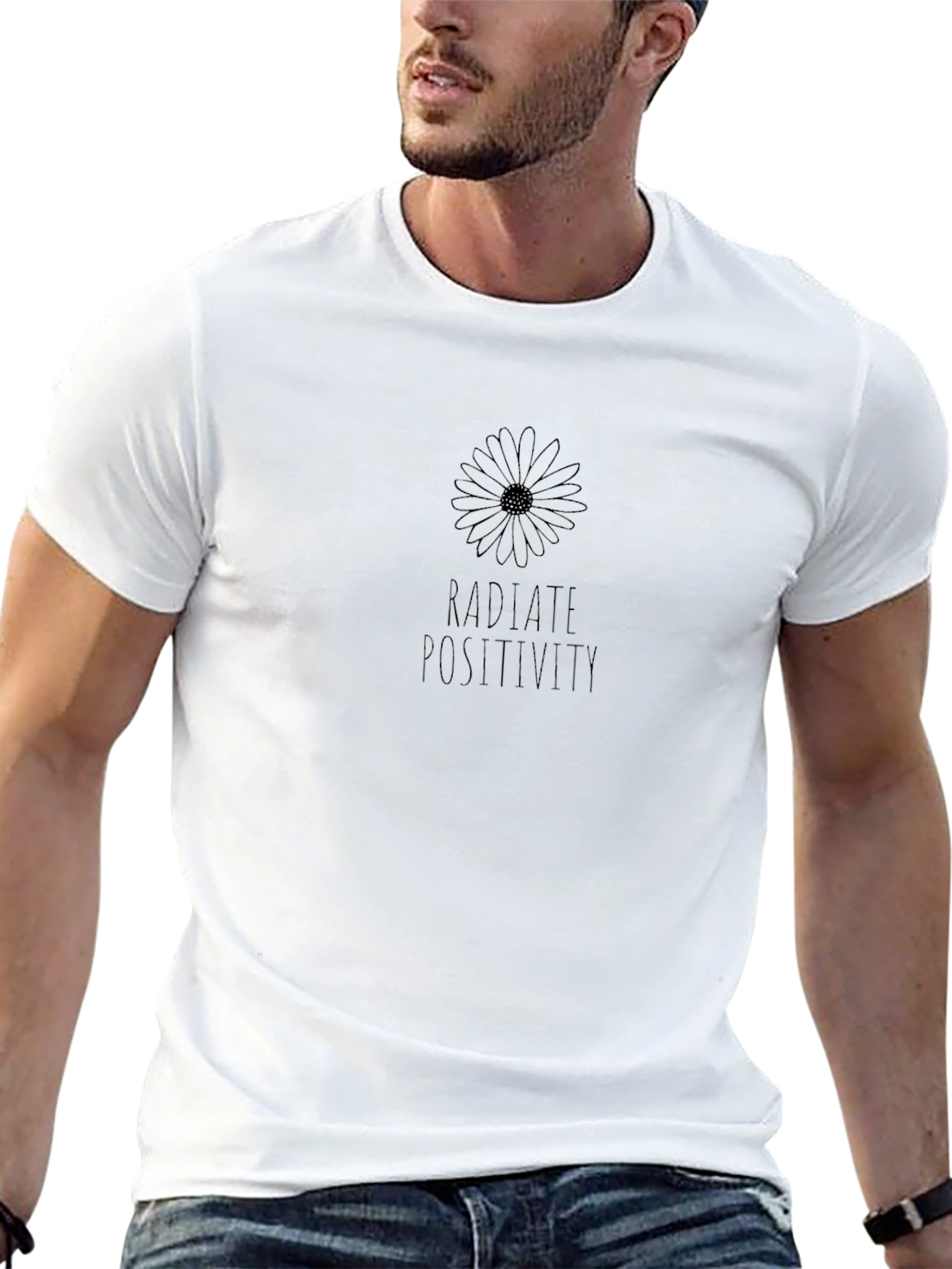 Radiate Positivity Graphic Tee - Black Cotton T-Shirt
