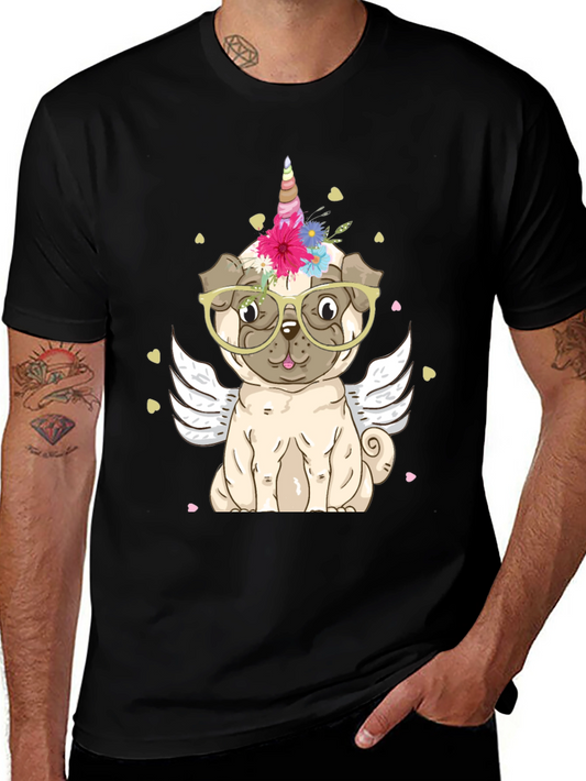 Unicorn Pug Graphic Tee - Unique Dog Lovers T-Shirt