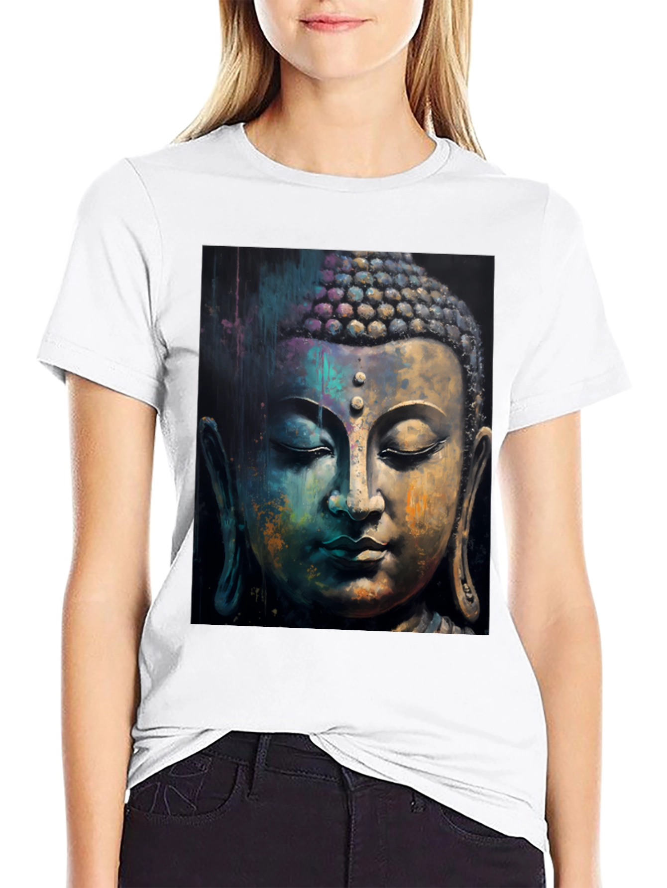 Buddha Art Graphic Black T-Shirt