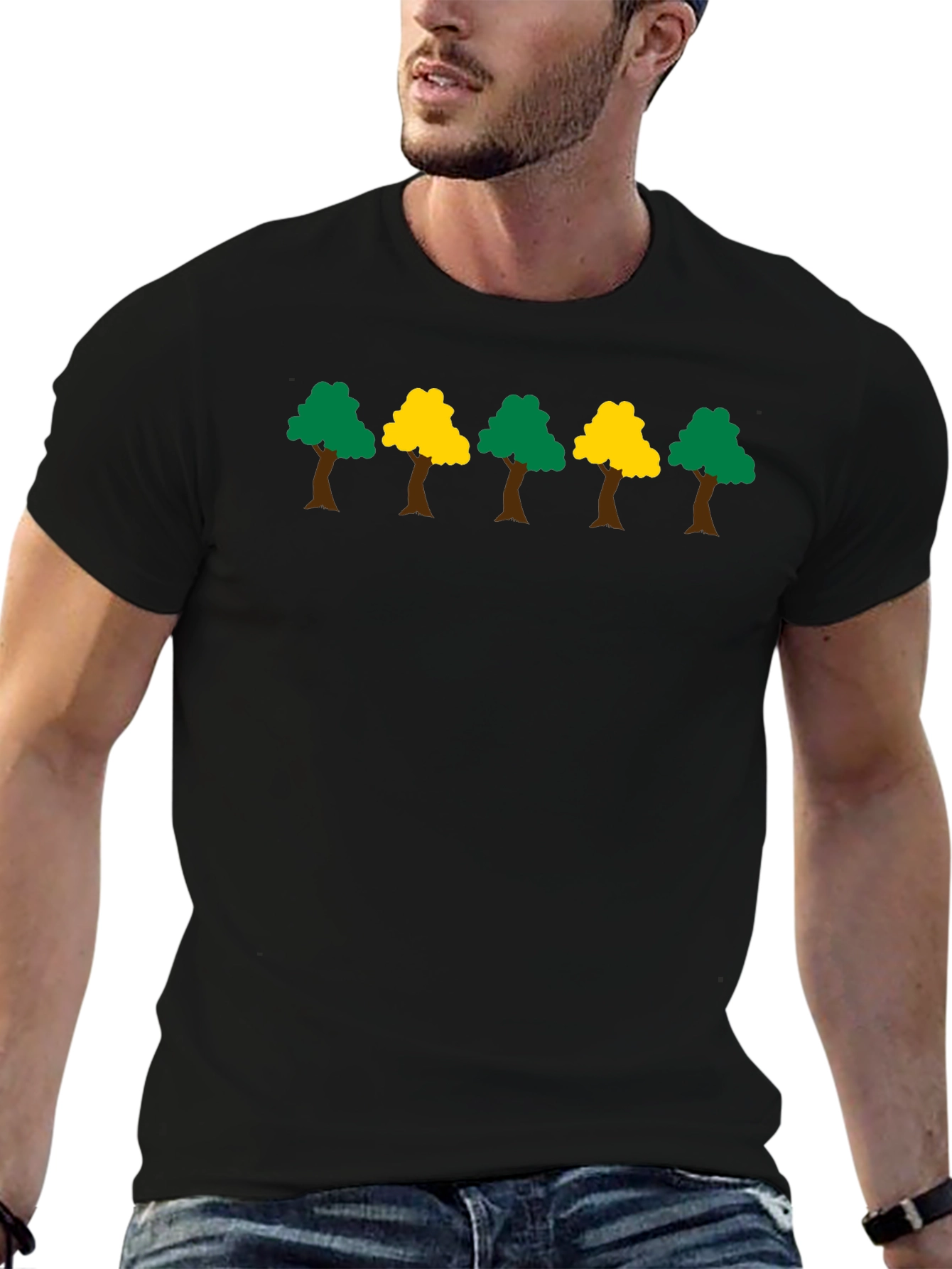 Trendy Tree Graphic Black T-Shirt