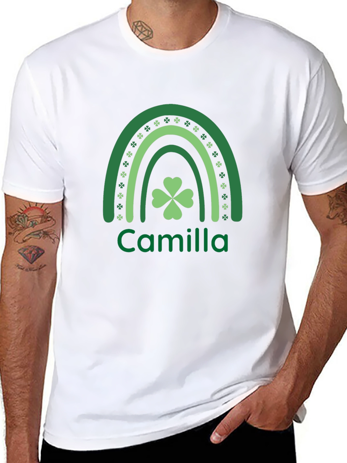Camilla St. Patricks Day Rainbow Clover T-Shirt