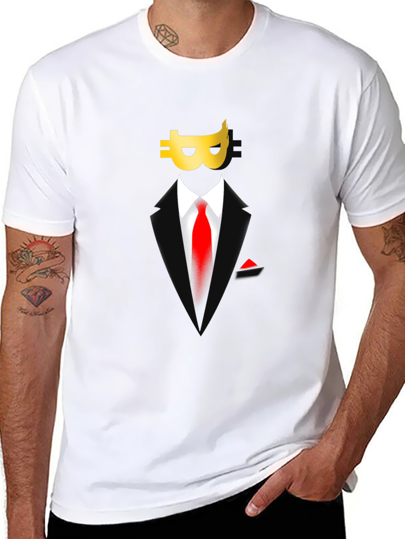 Bitcoin Boss T-Shirt - Crypto Business Suit Design