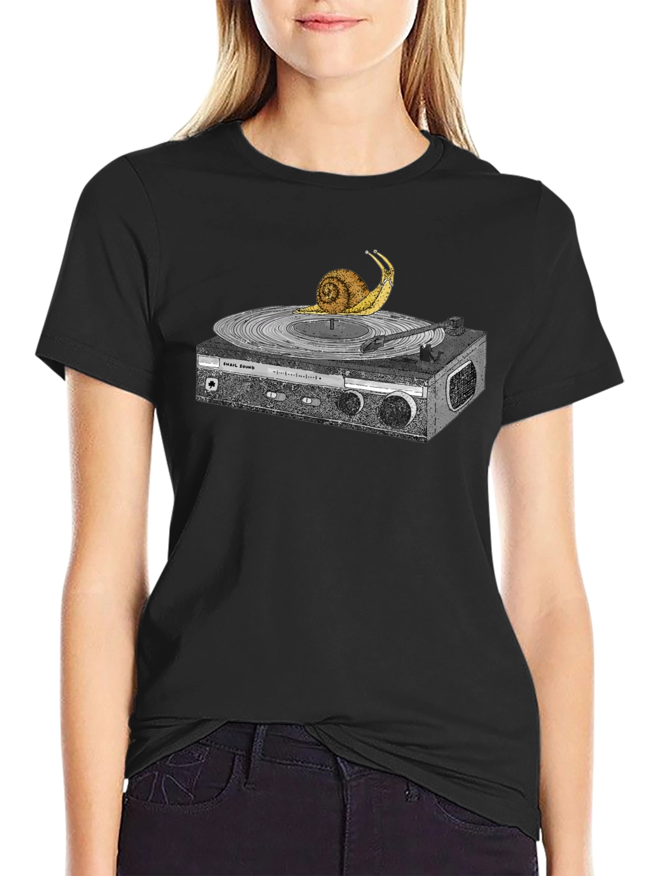 Snail Turntable Graphic Tee - Unique Music Lovers Shirt