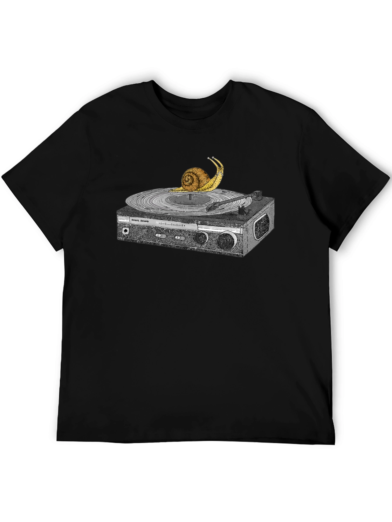 Snail Turntable Graphic Tee - Unique Music Lovers Shirt