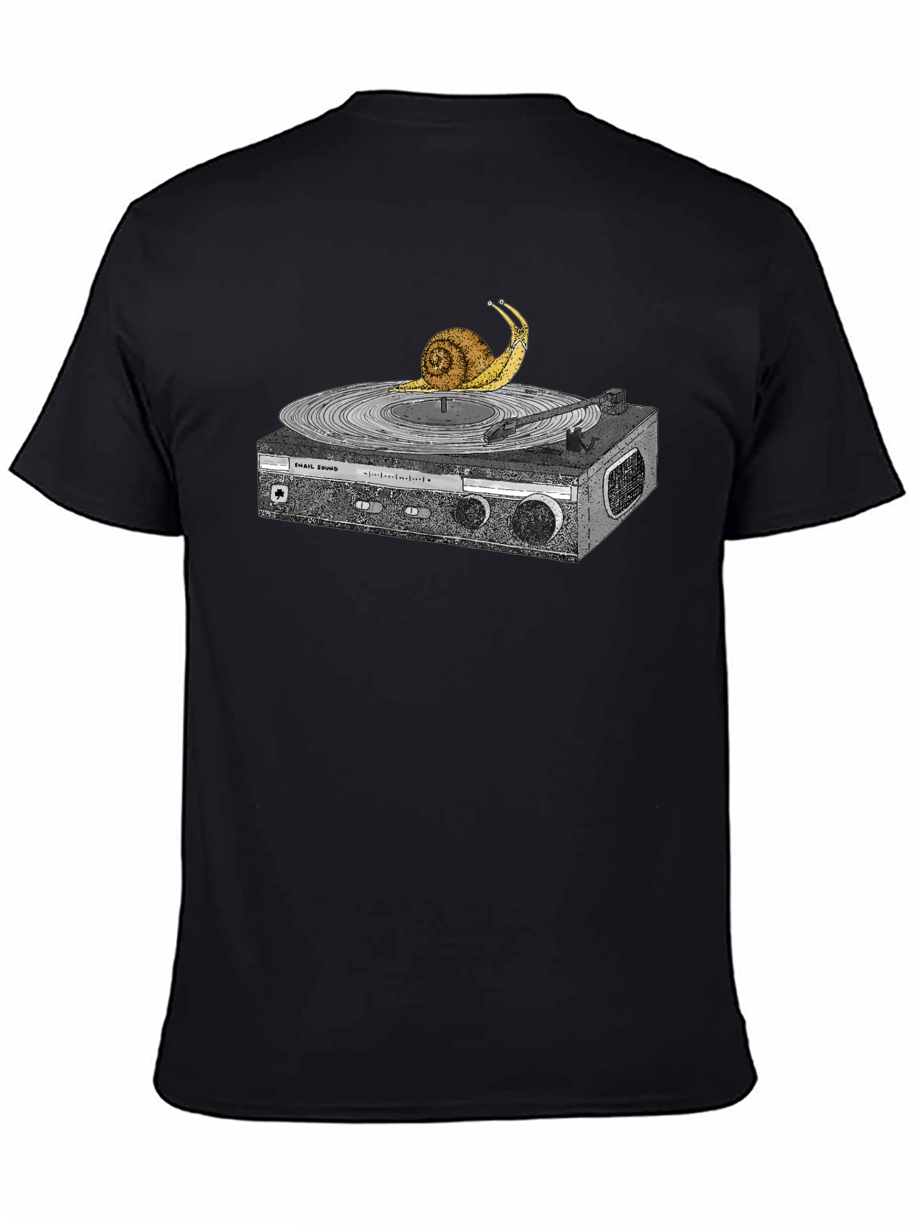 Snail Turntable Graphic Tee - Unique Music Lovers Shirt