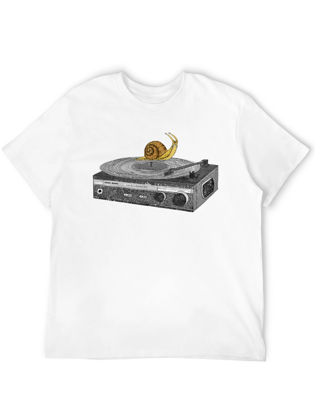 Snail Turntable Graphic Tee - Unique Music Lovers Shirt