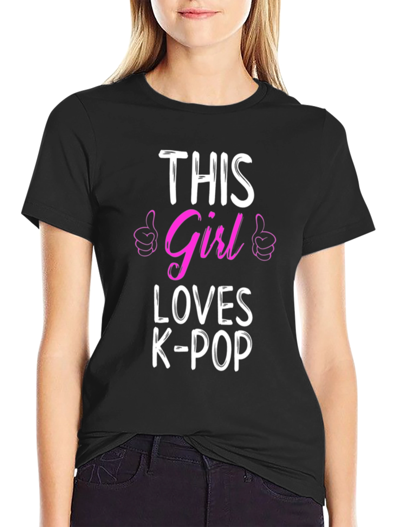 Girl Loves K-Pop T-Shirt - Trendy Music Tee
