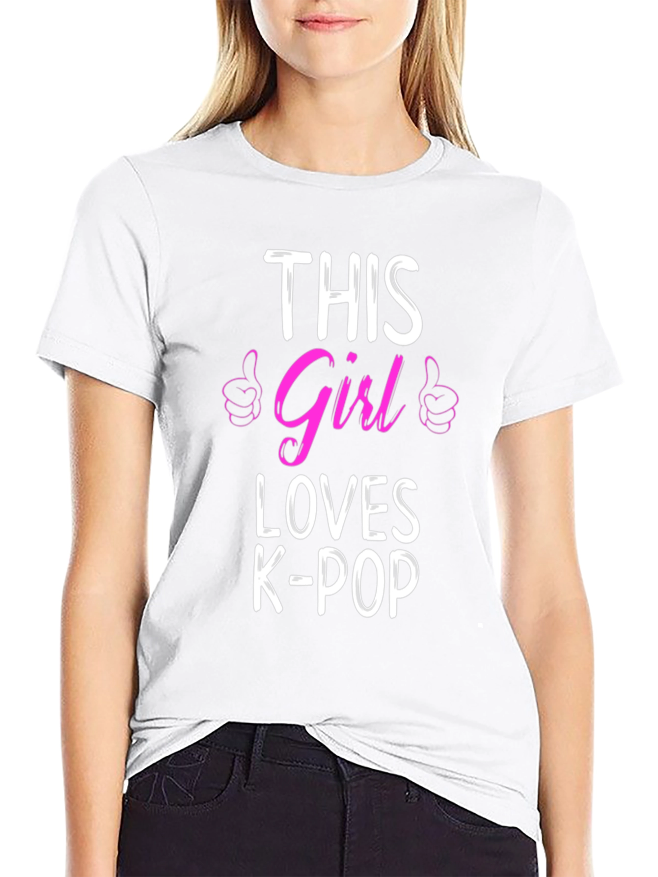 Girl Loves K-Pop T-Shirt - Trendy Music Tee