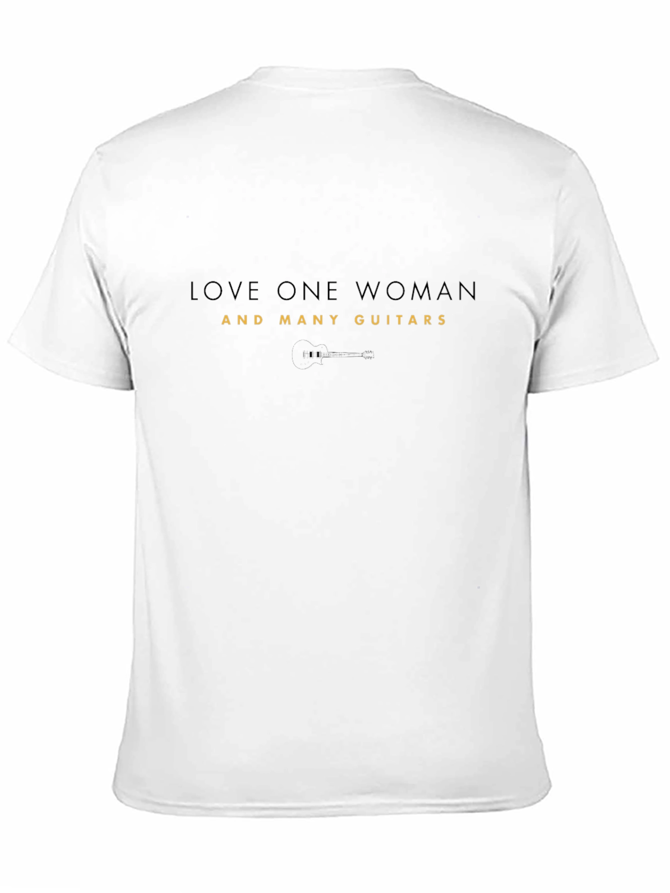 Love One Woman and Many Guitars Black Graphic T-Shirt