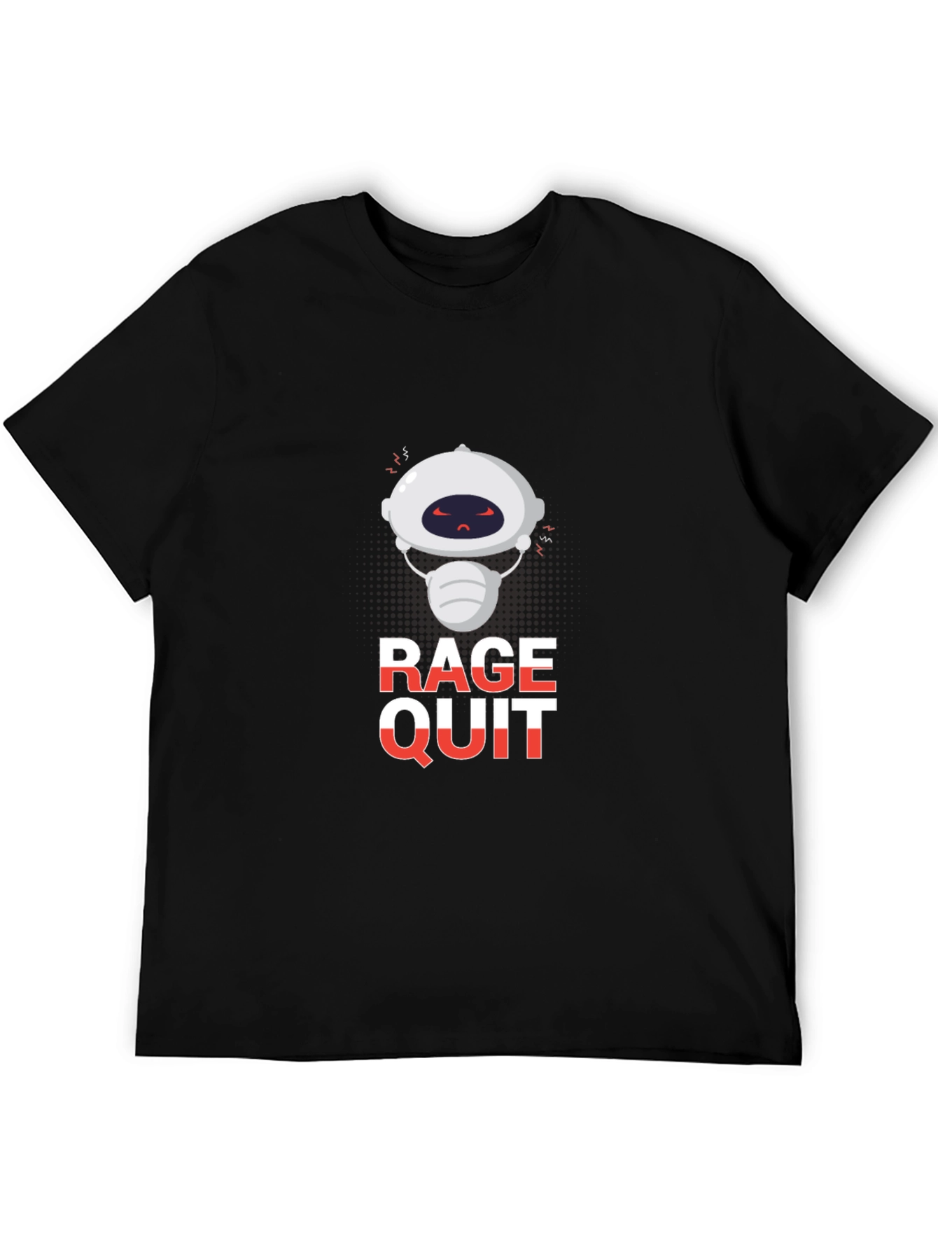 Rage Quit Robot Graphic Tee - Black