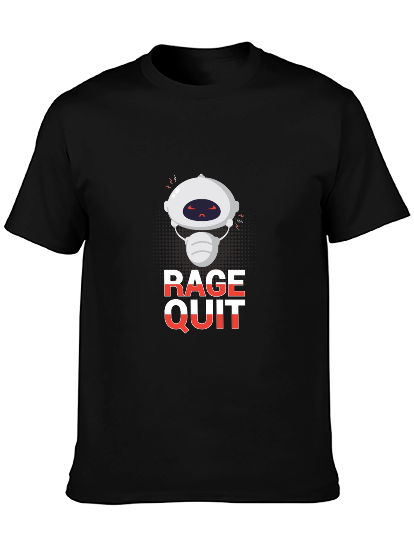 Rage Quit Robot Graphic Tee - Black