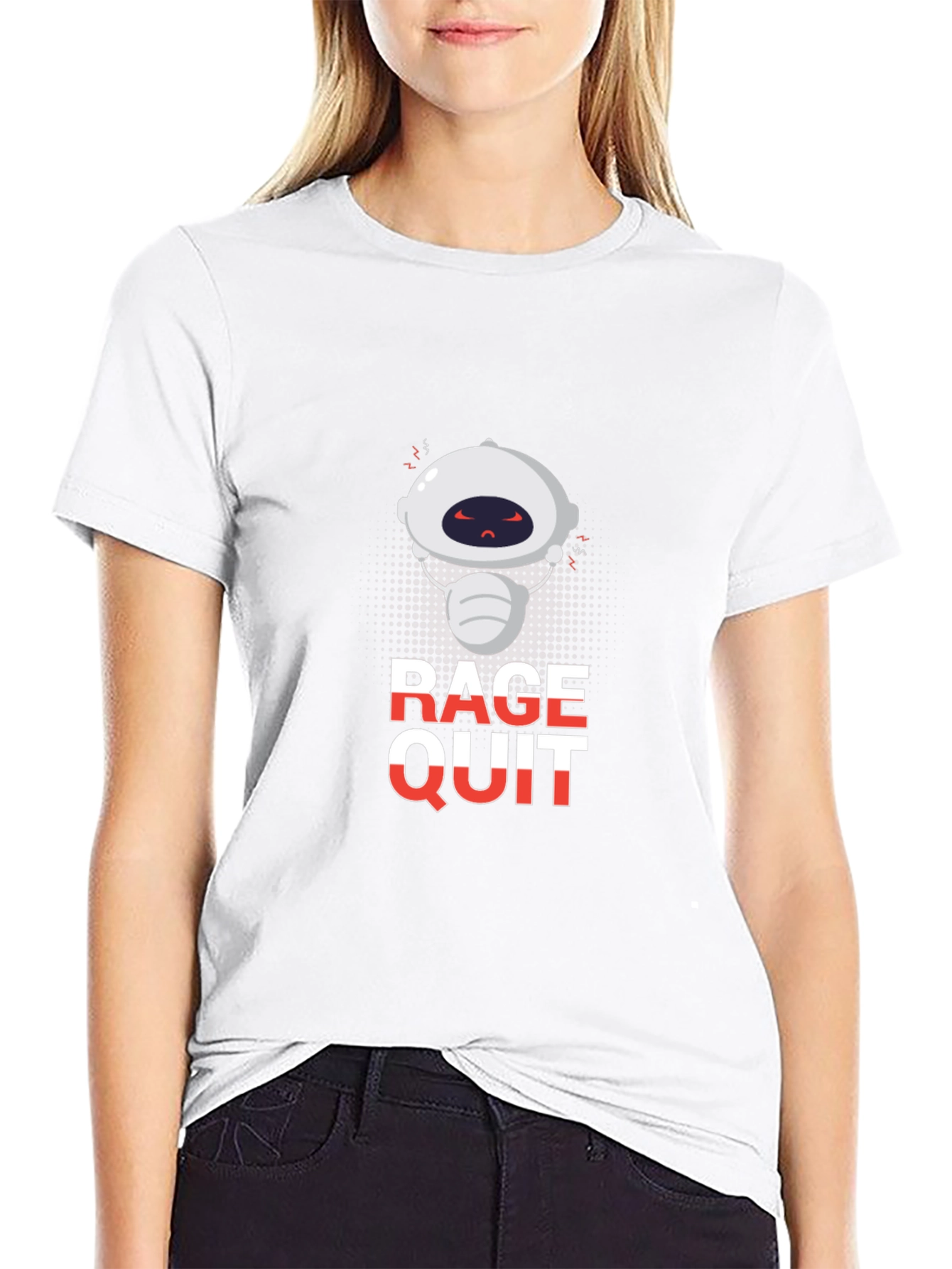 Rage Quit Robot Graphic Tee - Black