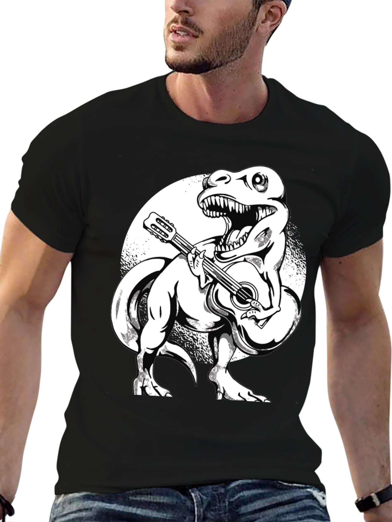 Dinosaur Guitarist Graphic T-Shirt