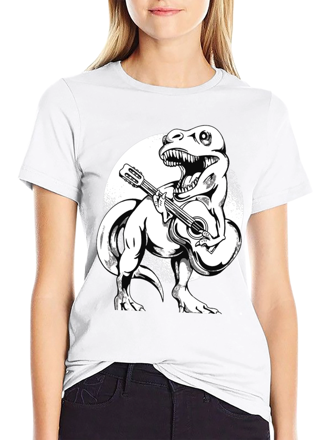 Dinosaur Guitarist Graphic T-Shirt