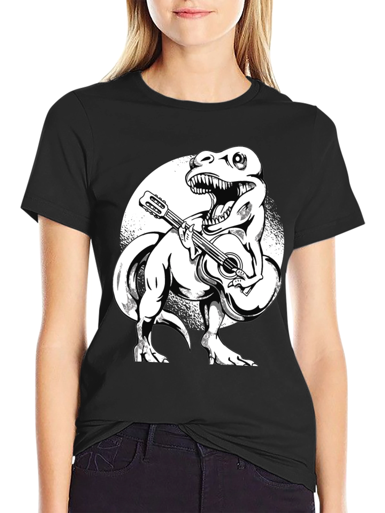 Dinosaur Guitarist Graphic T-Shirt