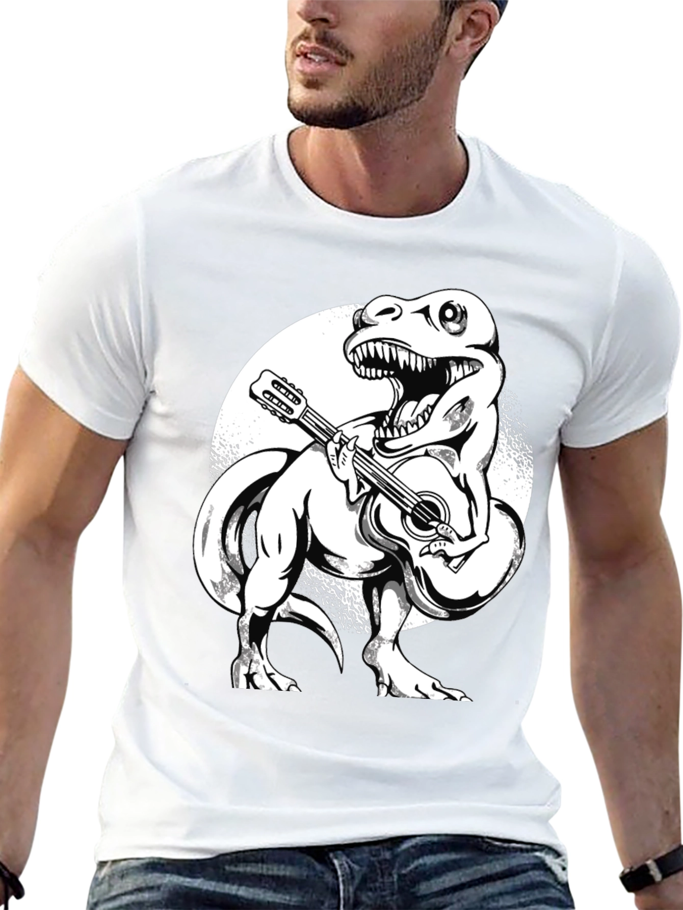 Dinosaur Guitarist Graphic T-Shirt
