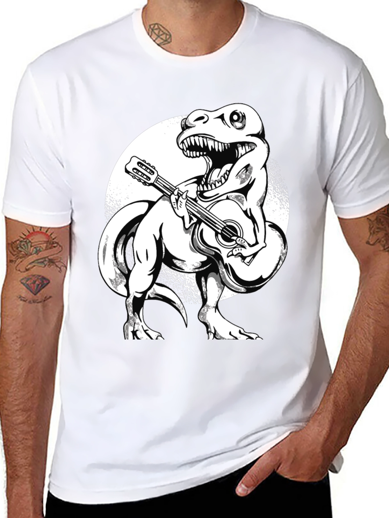 Dinosaur Guitarist Graphic T-Shirt