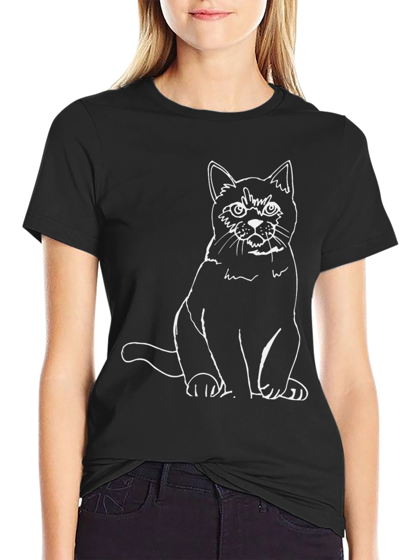 Black Cat Graphic T-Shirt - Unisex Crew Neck Tee