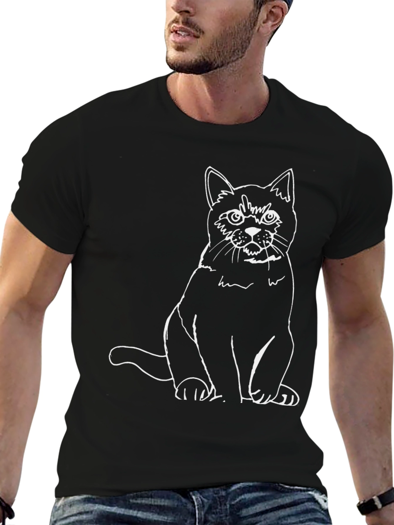 Black Cat Graphic T-Shirt - Unisex Crew Neck Tee