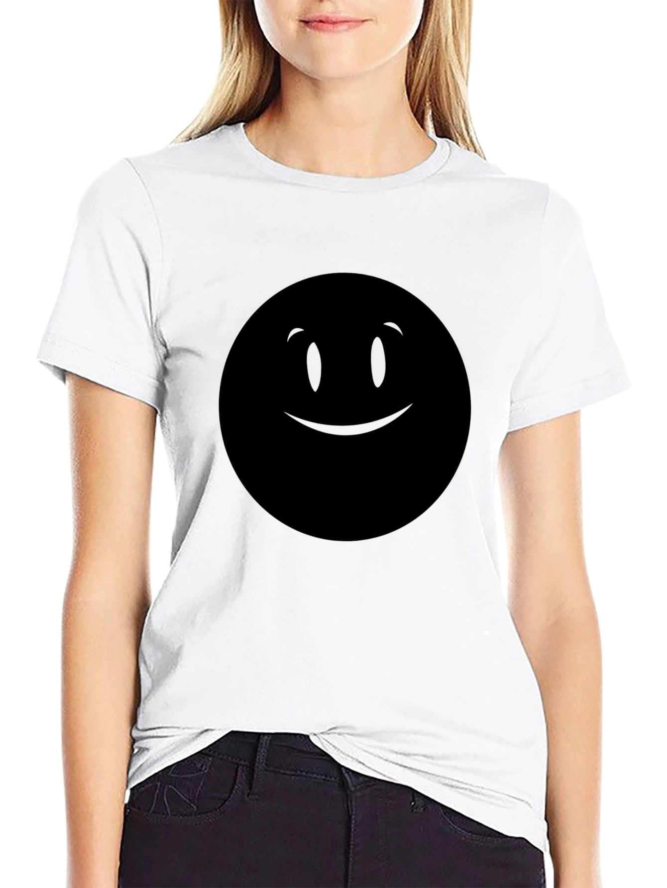 Black Smiley Face Graphic Tee