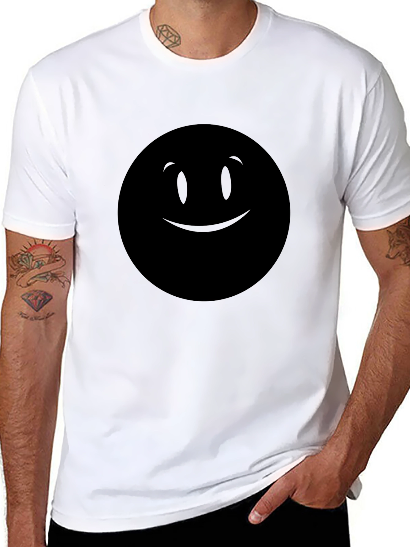 Black Smiley Face Graphic Tee