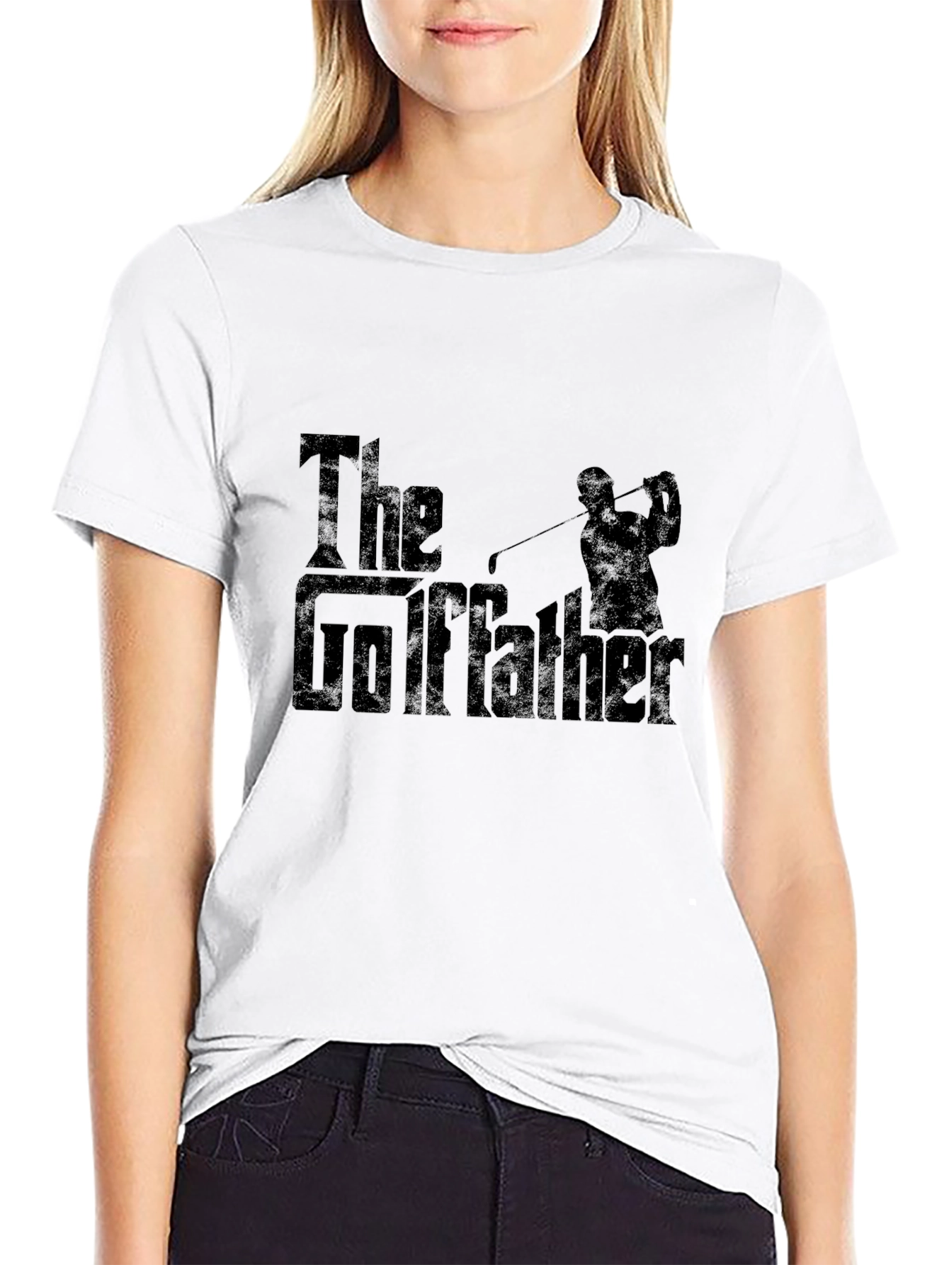 The Golffather Black T-Shirt Funny Golfing Tee