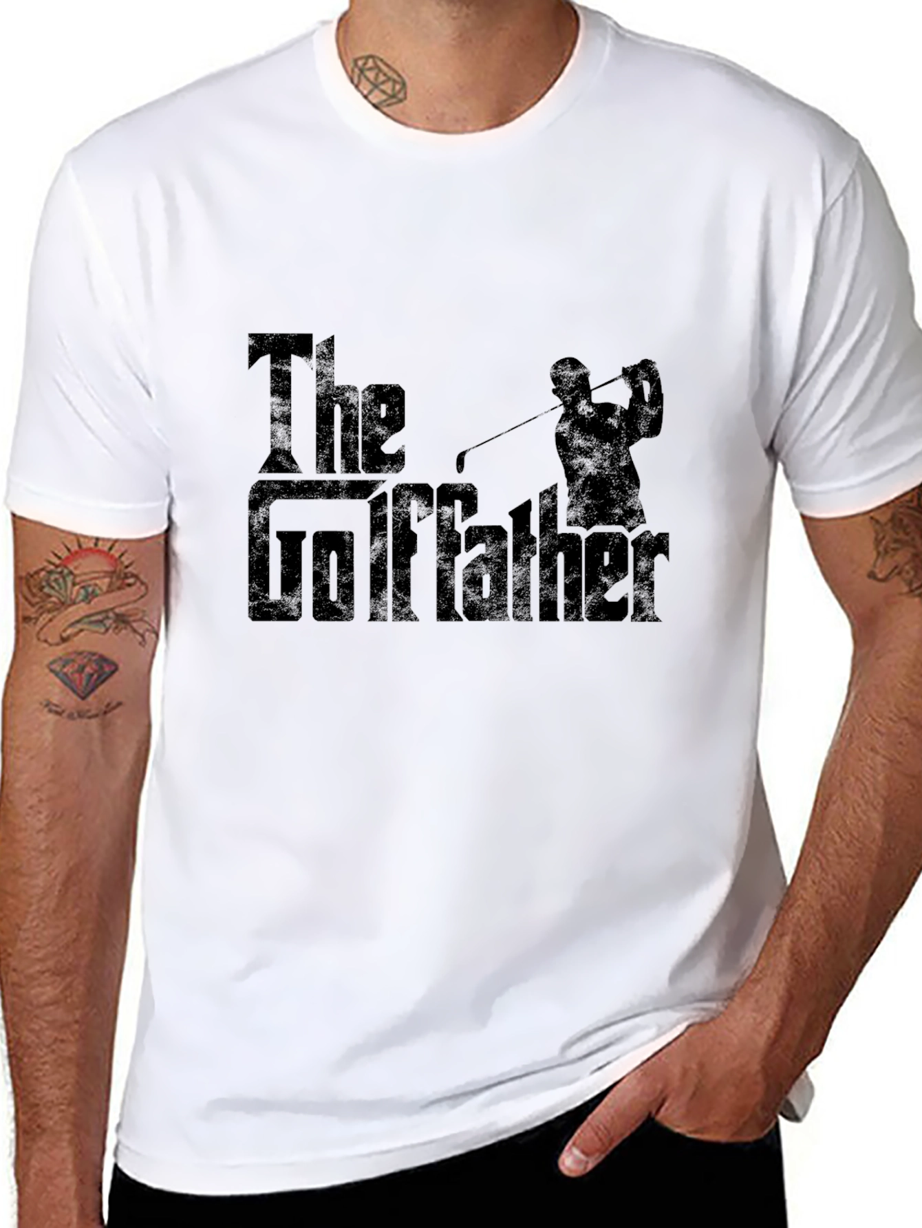 The Golffather Black T-Shirt Funny Golfing Tee