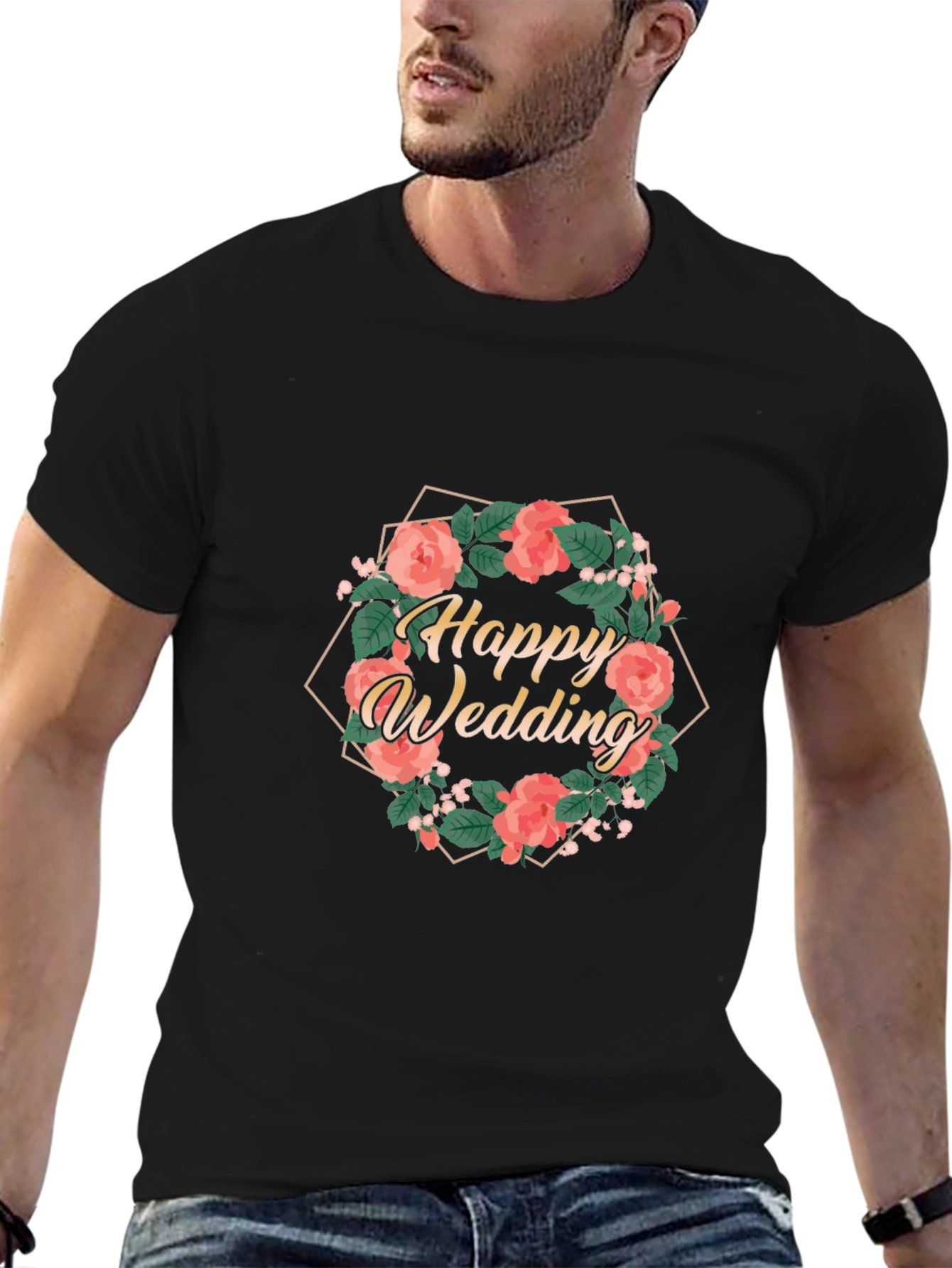 Happy Wedding Floral T-Shirt