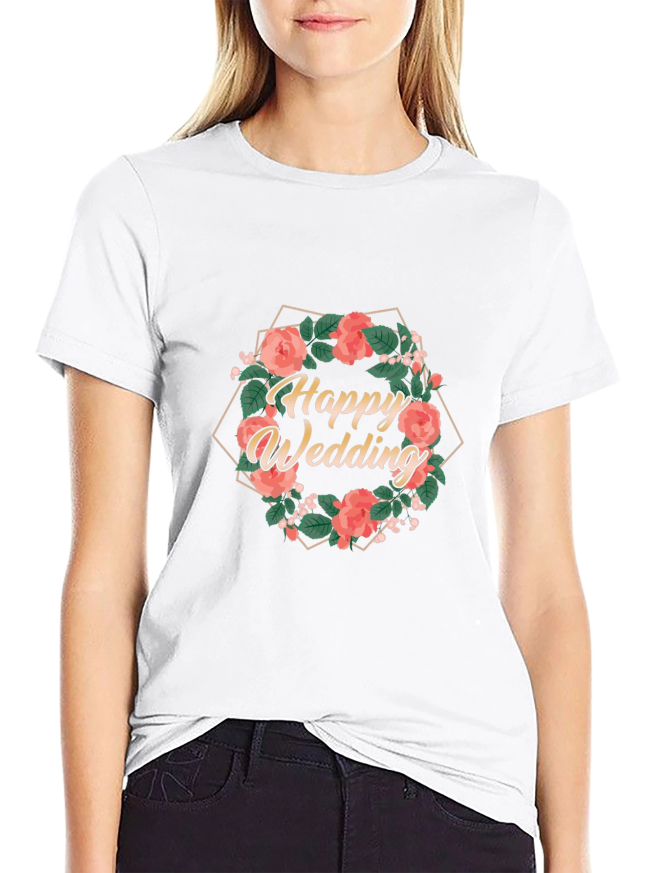 Happy Wedding Floral T-Shirt